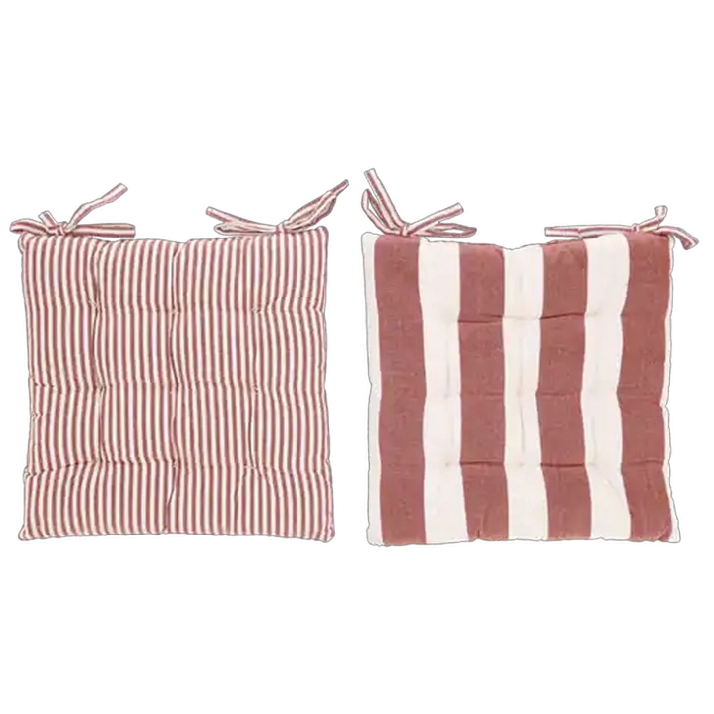 Image of Essentials Rust Striped Chair Pad 40 x 40cm 2-Piece