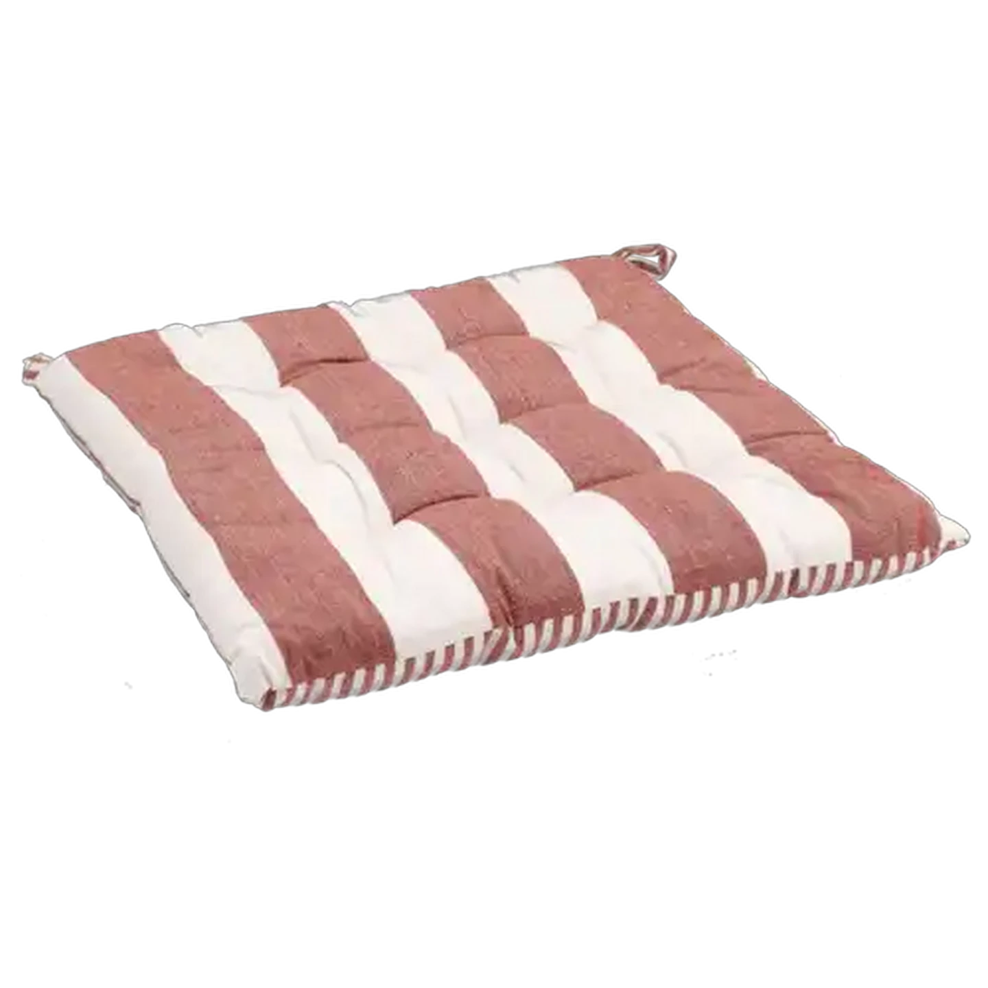 Image of Essentials Rust Striped Chair Pad 40 x 40cm 2-Piece