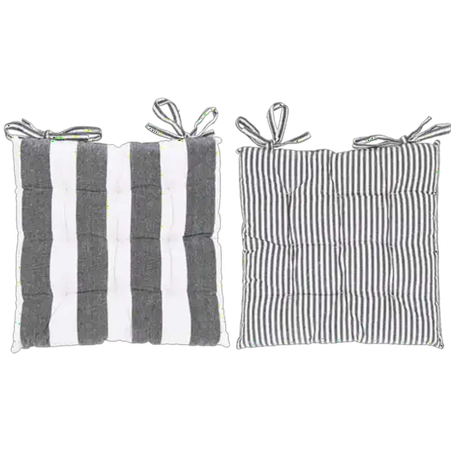 Image of Essentials Navy Striped Chair Pad 40 x 40cm 2-Piece