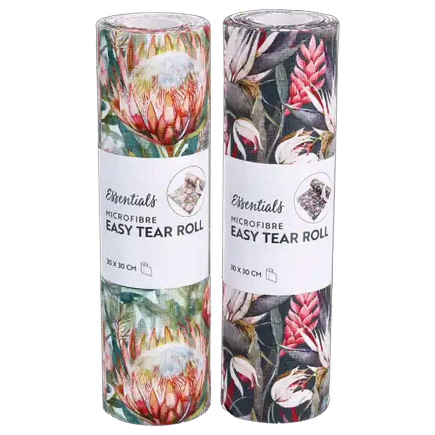 Image of Essentials Floral Print Microfibre Easy Tear Roll 30 x 30cm 24-Piece (Design May Vary)
