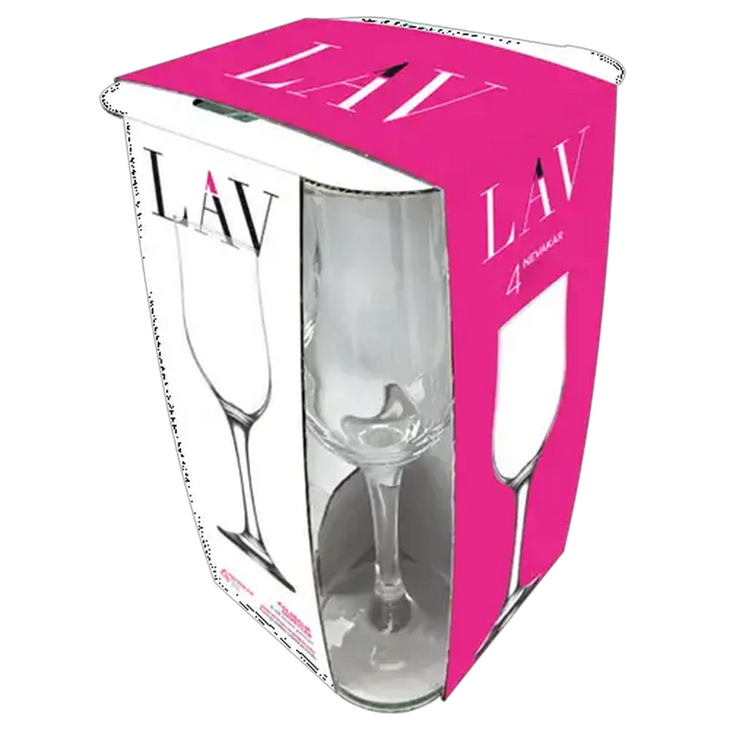Image of LAV Nevakar Blush Flute Glasses 200ml 4-Pack
