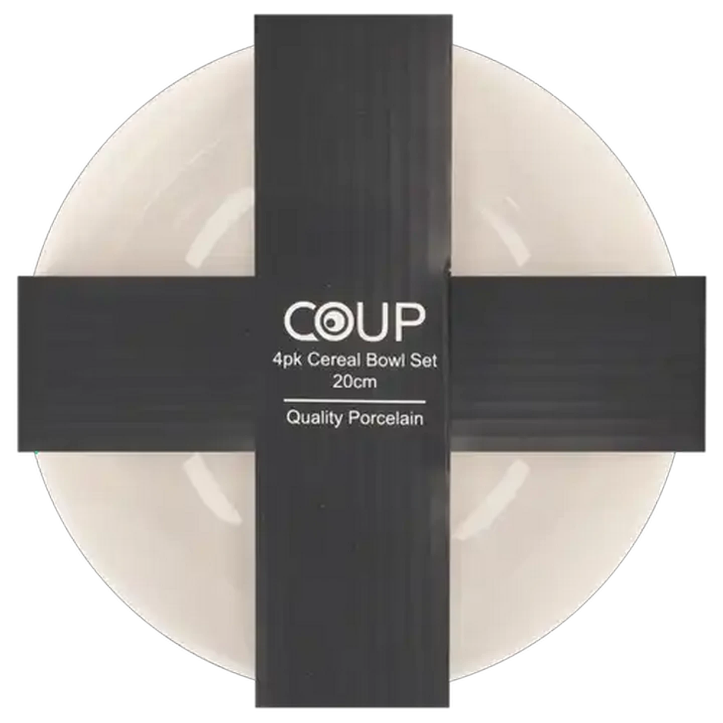 Image of Coup White Porcelain Cereal Bowls 20cm 4-Pack