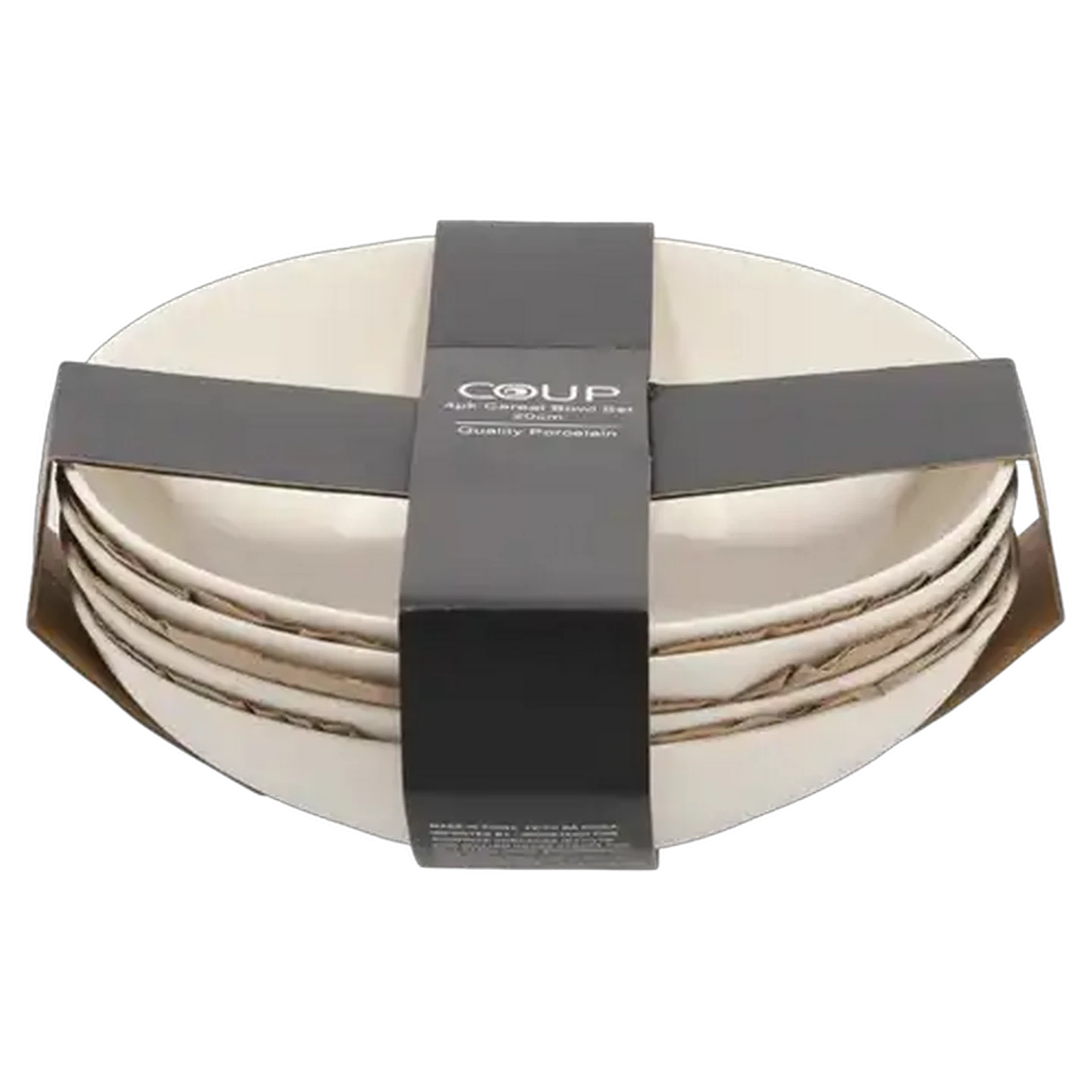 Image of Coup White Porcelain Cereal Bowls 20cm 4-Pack