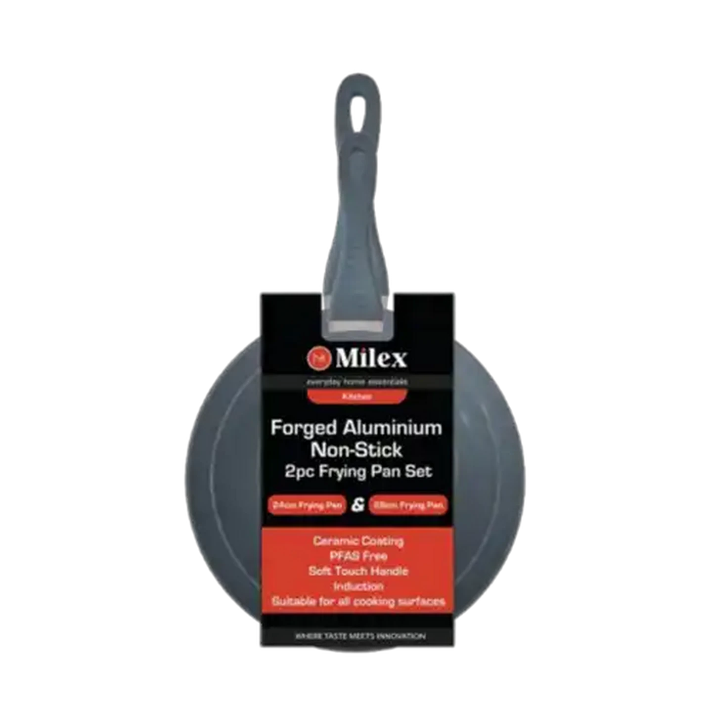 Image of Milex Forged Aluminium Non Stick Frying Pan 24cm & 28cm Set 2 Piece