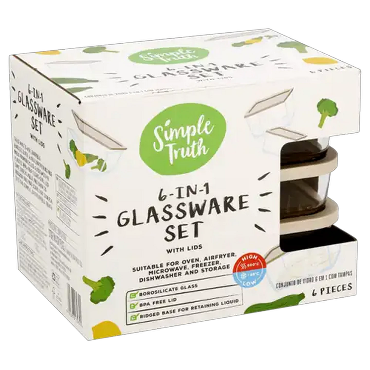 Image of Simple Truth 6-in-1 Glass Container Set with Lids