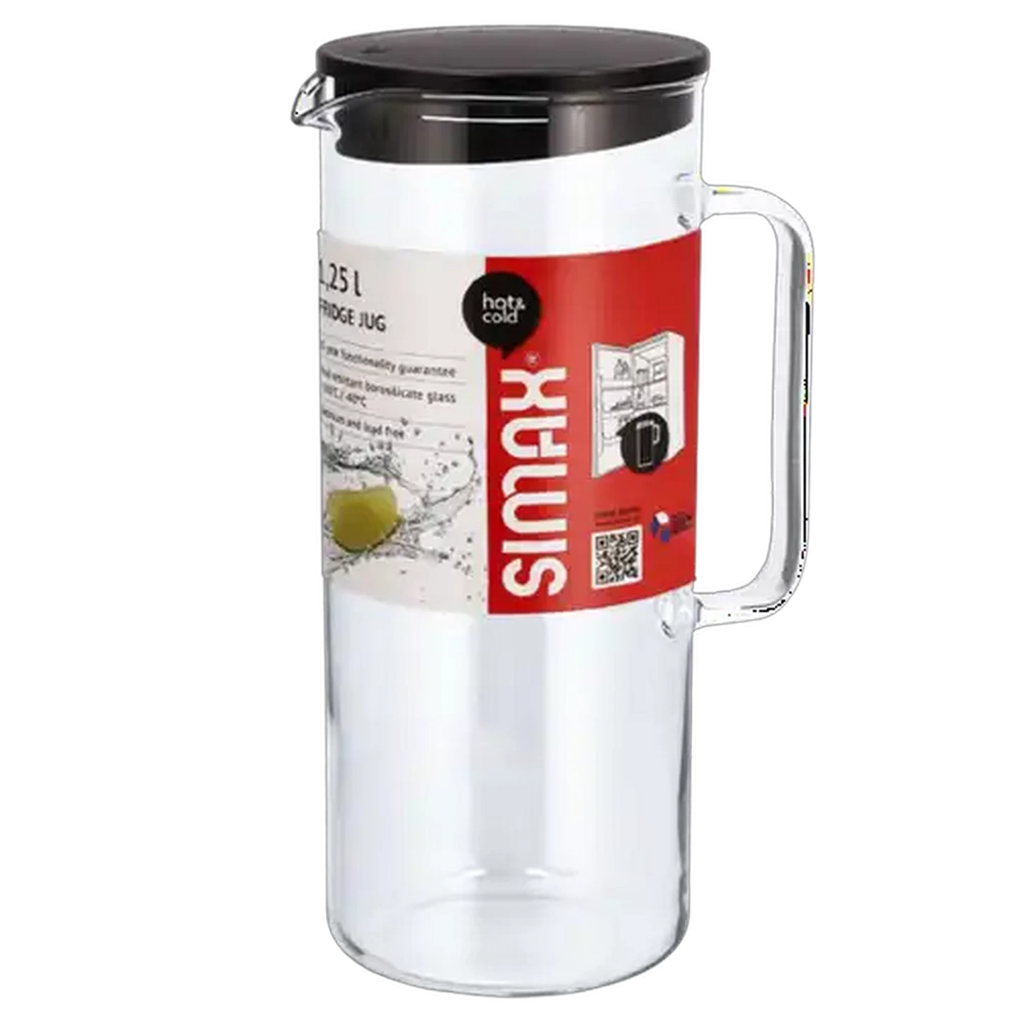 Image of Simax Glass Lead-Free Fridge Jug with Lid 1.25L