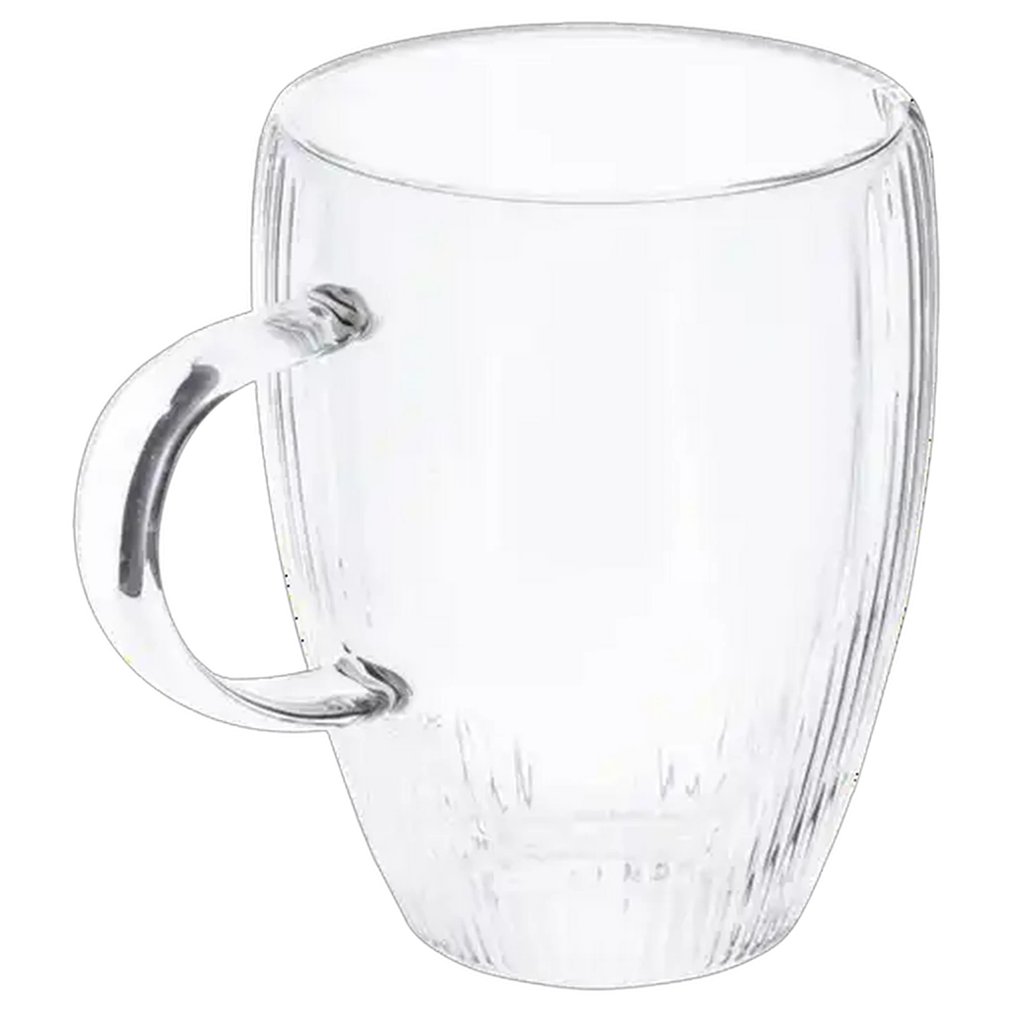 Image of Double Wall Ribbed Glass Mug 350ml