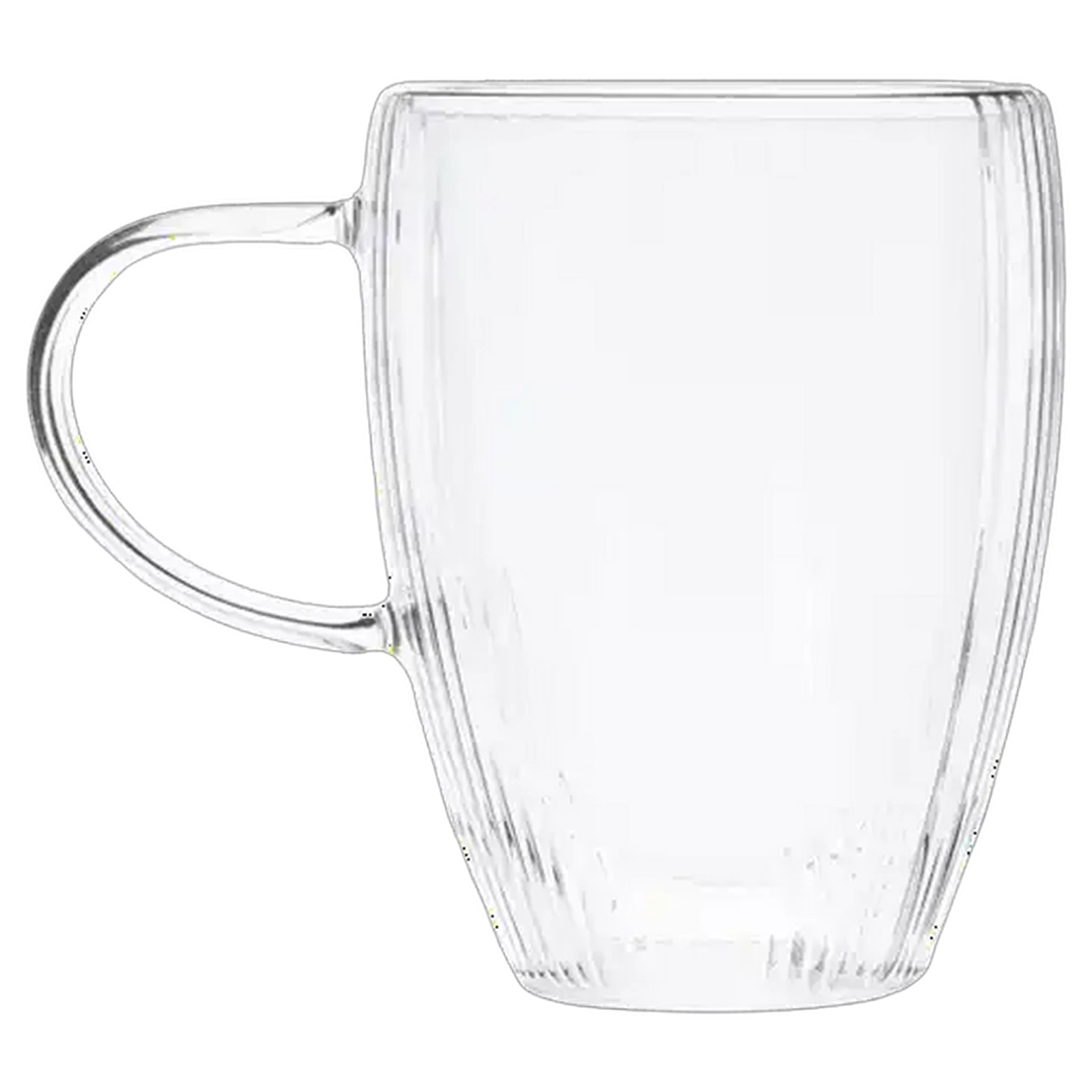 Image of Double Wall Ribbed Glass Mug 350ml