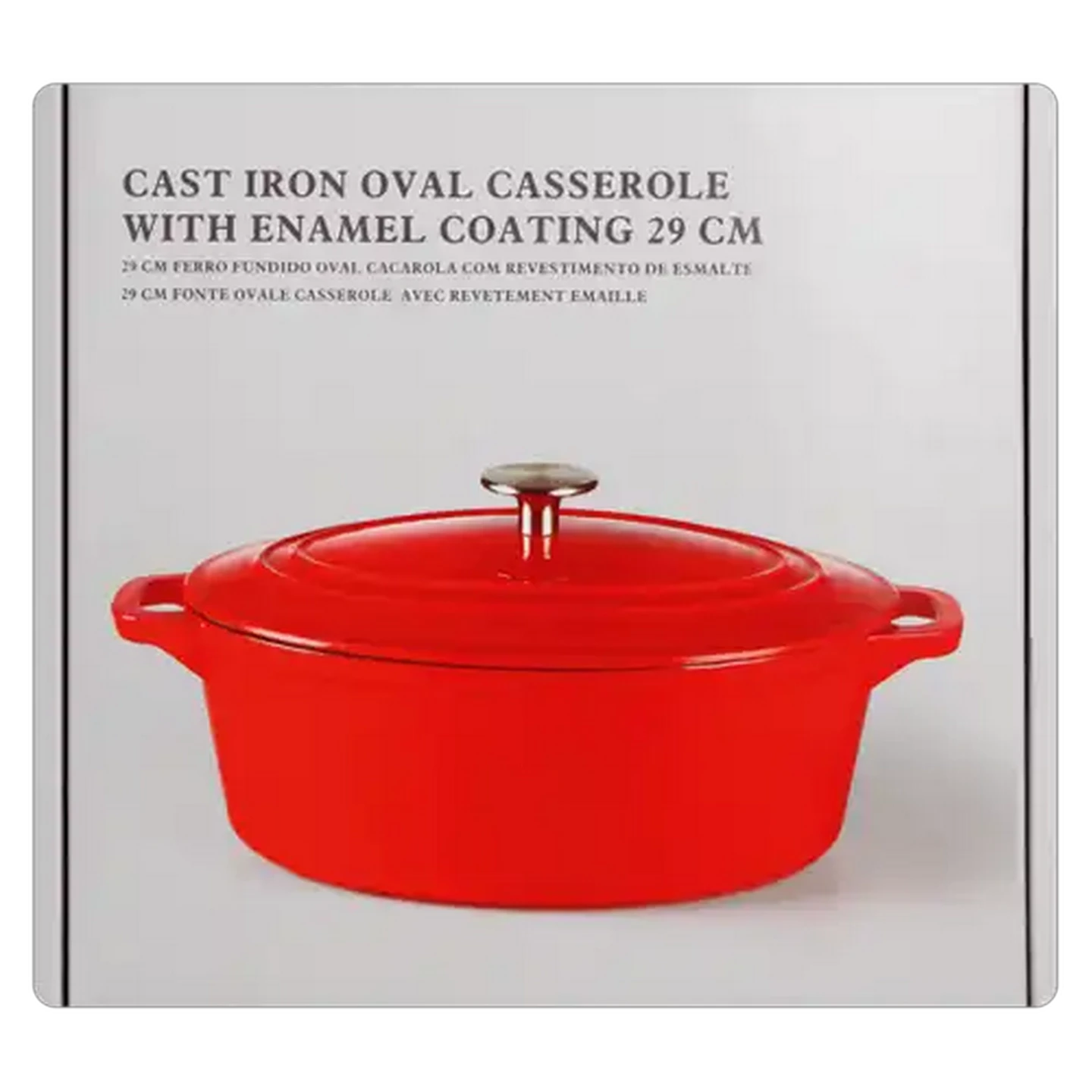 Image of Cast Iron Oval Casserole 29cm (Colour May Vary)