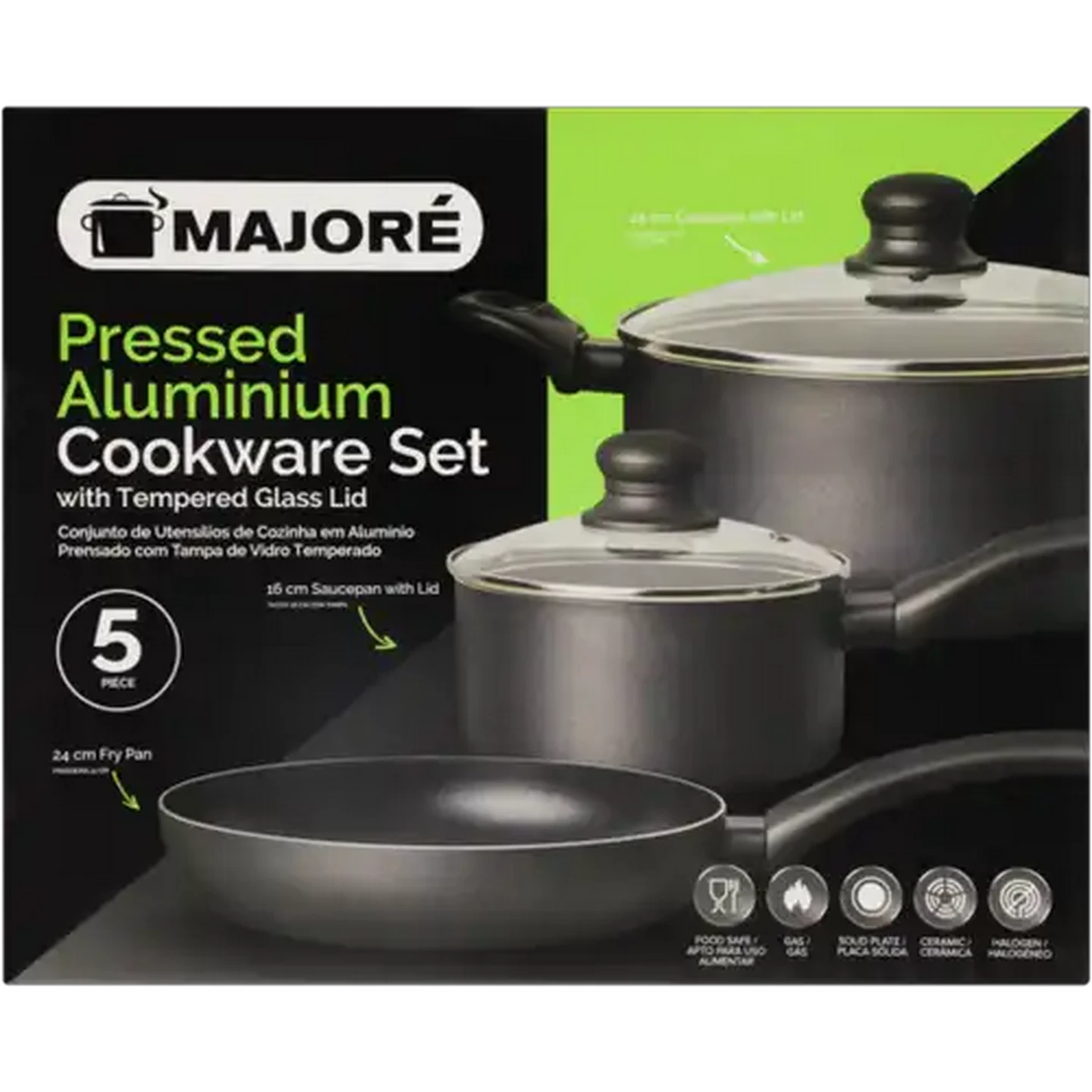 Image of Majoré Pressed Aluminium Cookware Set 5-Piece