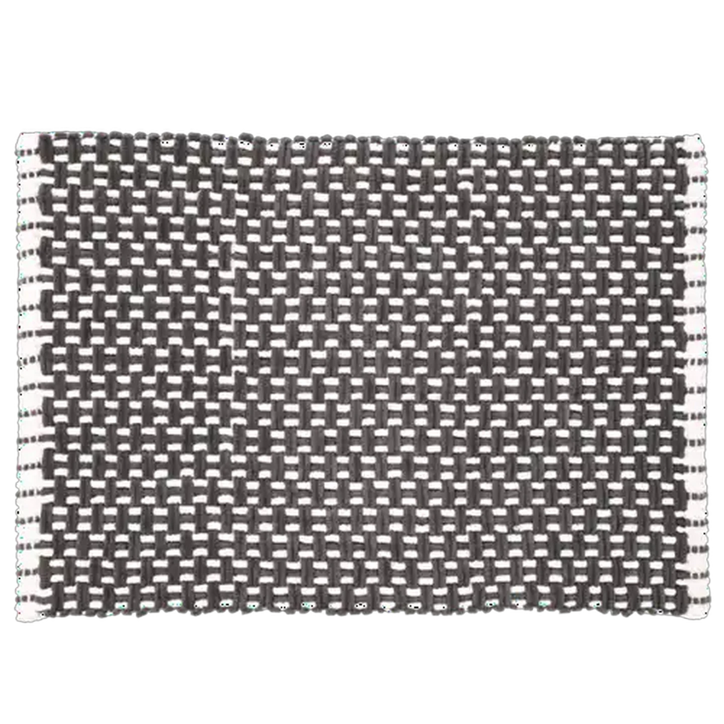 Image of Essentials Charcoal Chenille Twine Contemporary Bath Mat 50 x 70cm