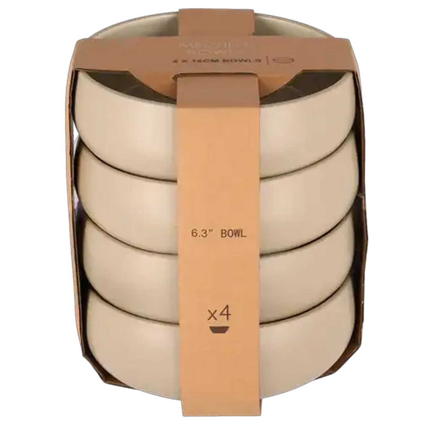 Image of Melville Cream Stoneware Bowls 16cm 4-Pack