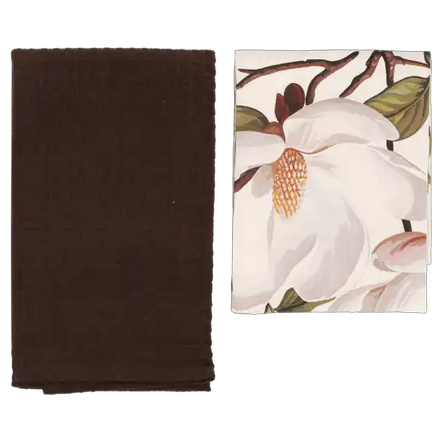 Image of Forage And Feast Brown & Flowers Kitchen Cloth Set 45 x 70cm 2-Pack