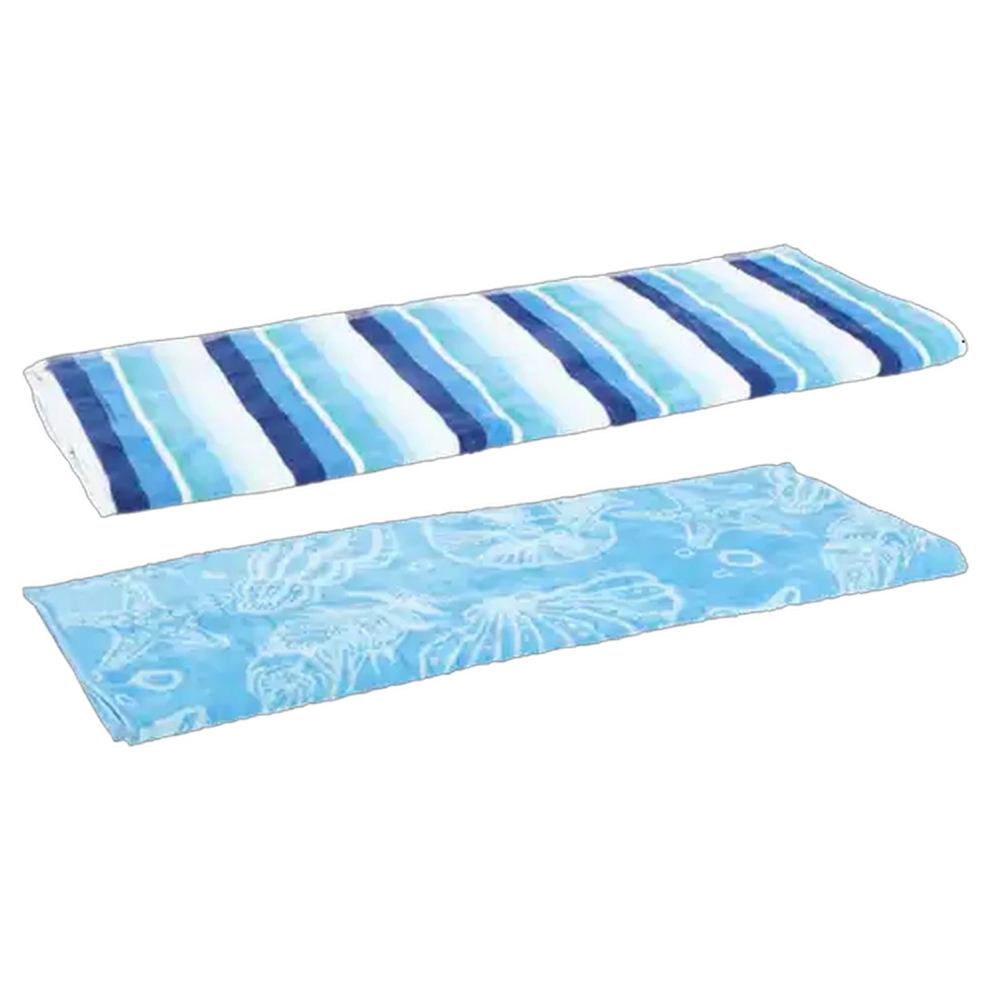 Image of Laguna Blue Velour Beach Towel Combo 71.1 x 147.3cm 2-Pack