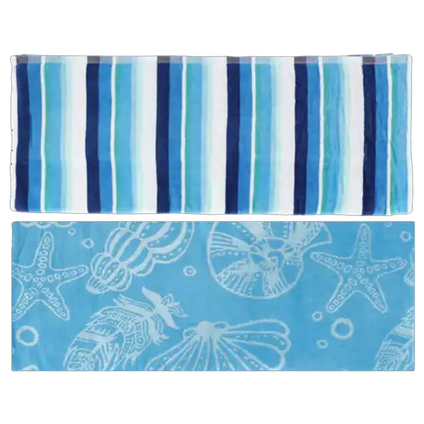 Image of Laguna Blue Velour Beach Towel Combo 71.1 x 147.3cm 2-Pack