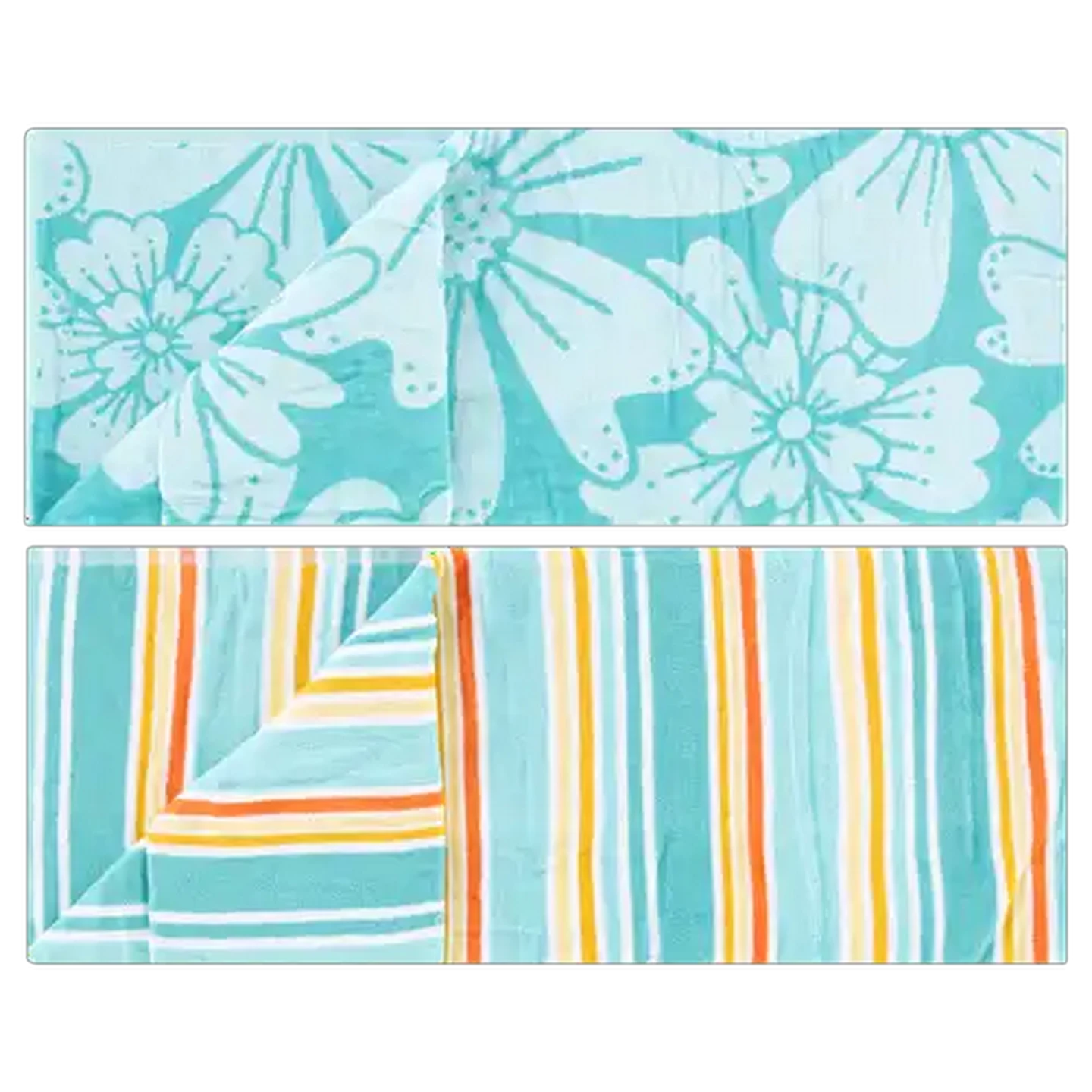 Image of Laguna Aqua Velour Beach Towel Combo 71.1 x 147.3cm 2-Pack