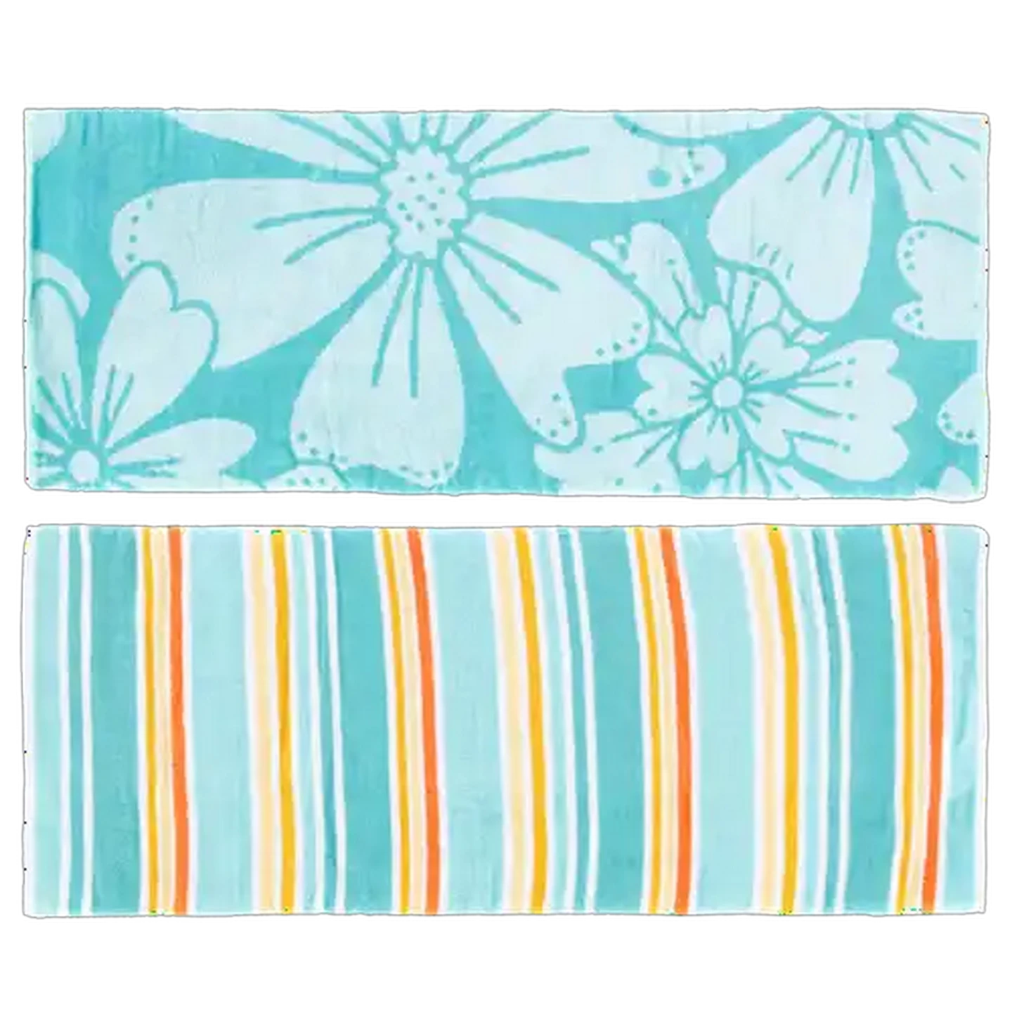 Image of Laguna Aqua Velour Beach Towel Combo 71.1 x 147.3cm 2-Pack