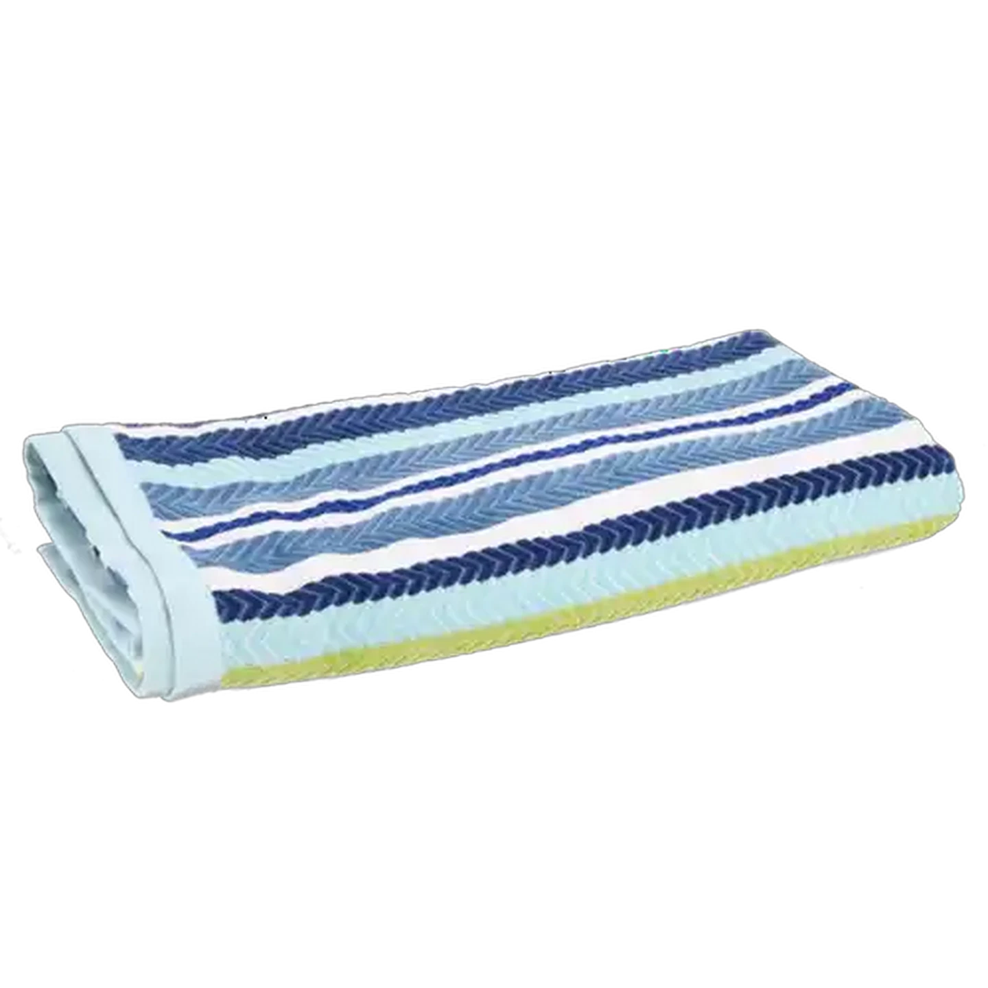Image of Laguna Blue Chevron Stripe Cotton Beach Towel 96 x 182cm