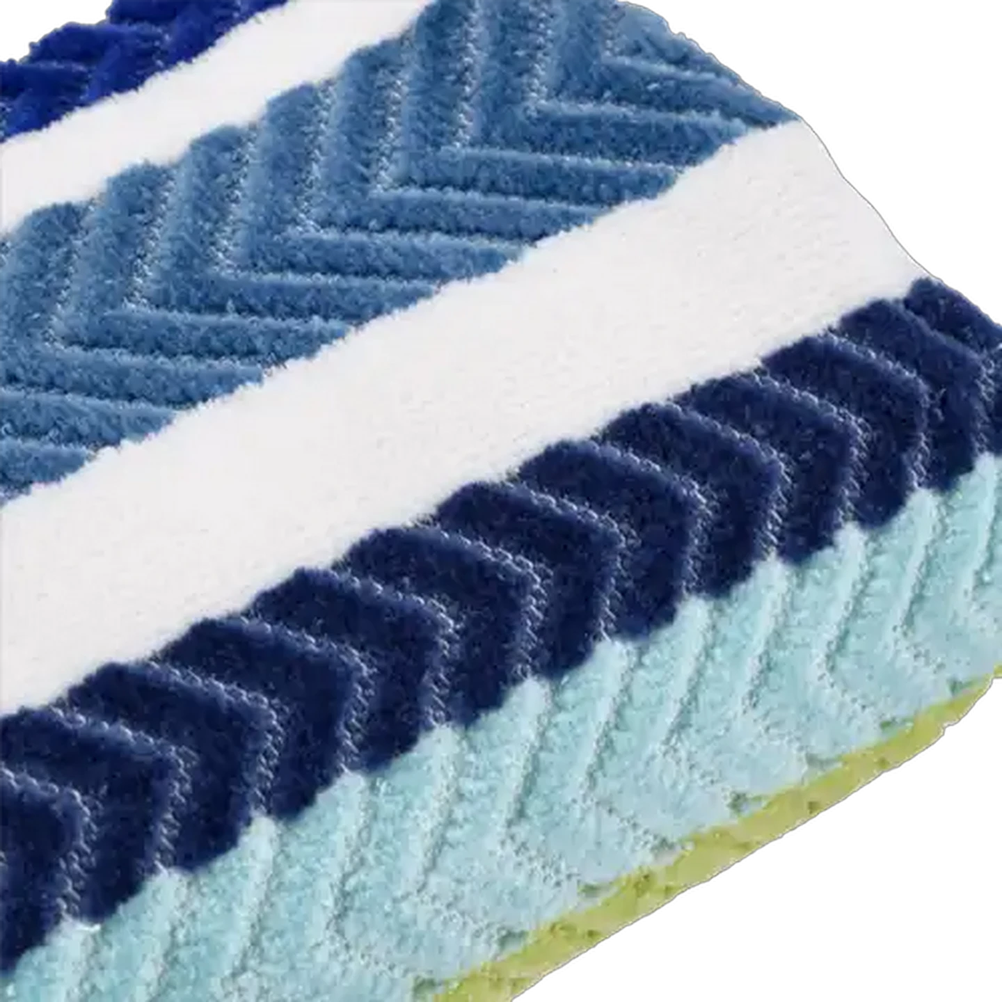 Image of Laguna Blue Chevron Stripe Cotton Beach Towel 96 x 182cm