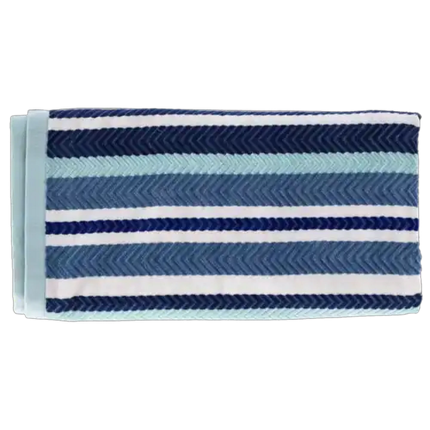 Image of Laguna Blue Chevron Stripe Cotton Beach Towel 96 x 182cm