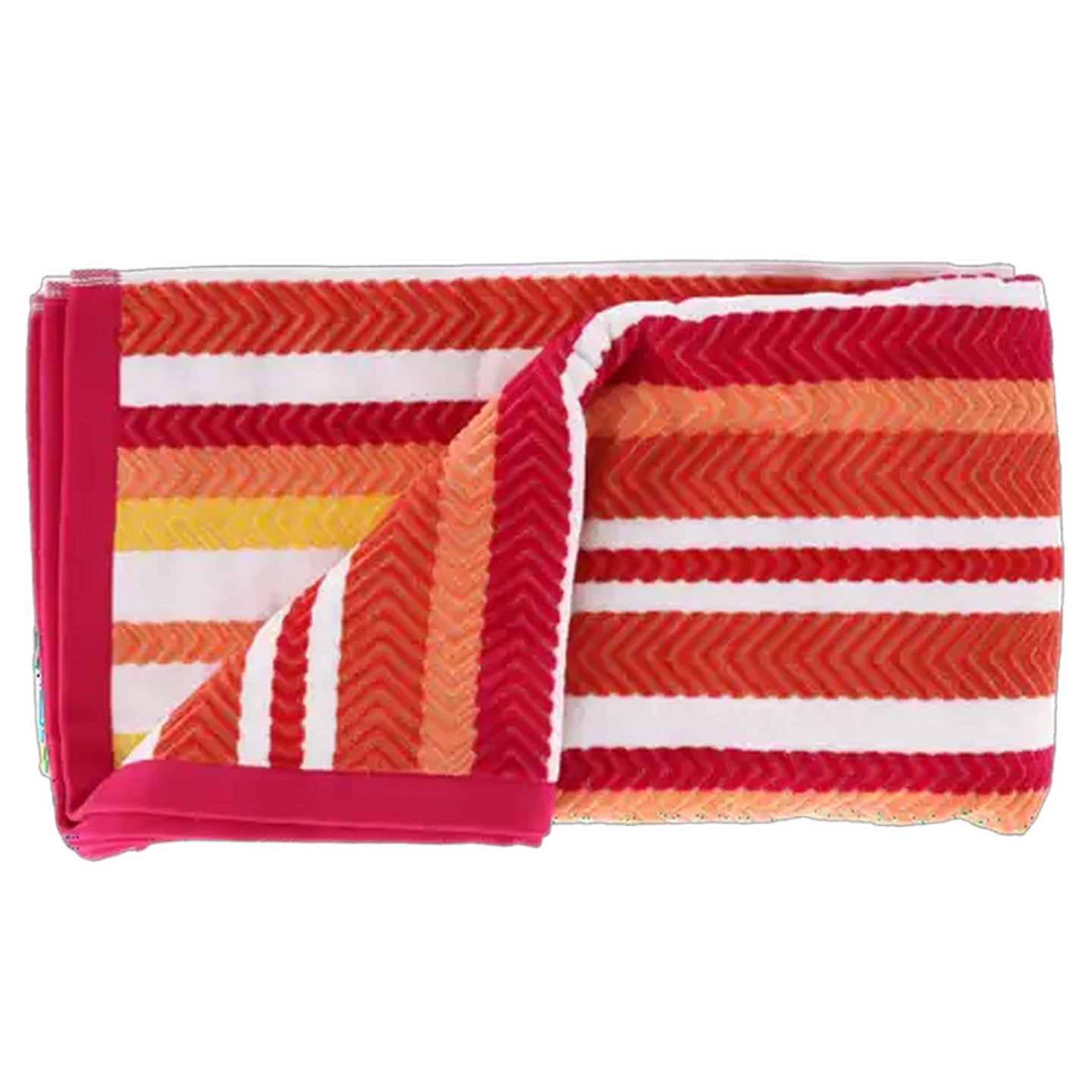 Image of Laguna Red Chevron Stripe Cotton Beach Towel 96 x 182cm