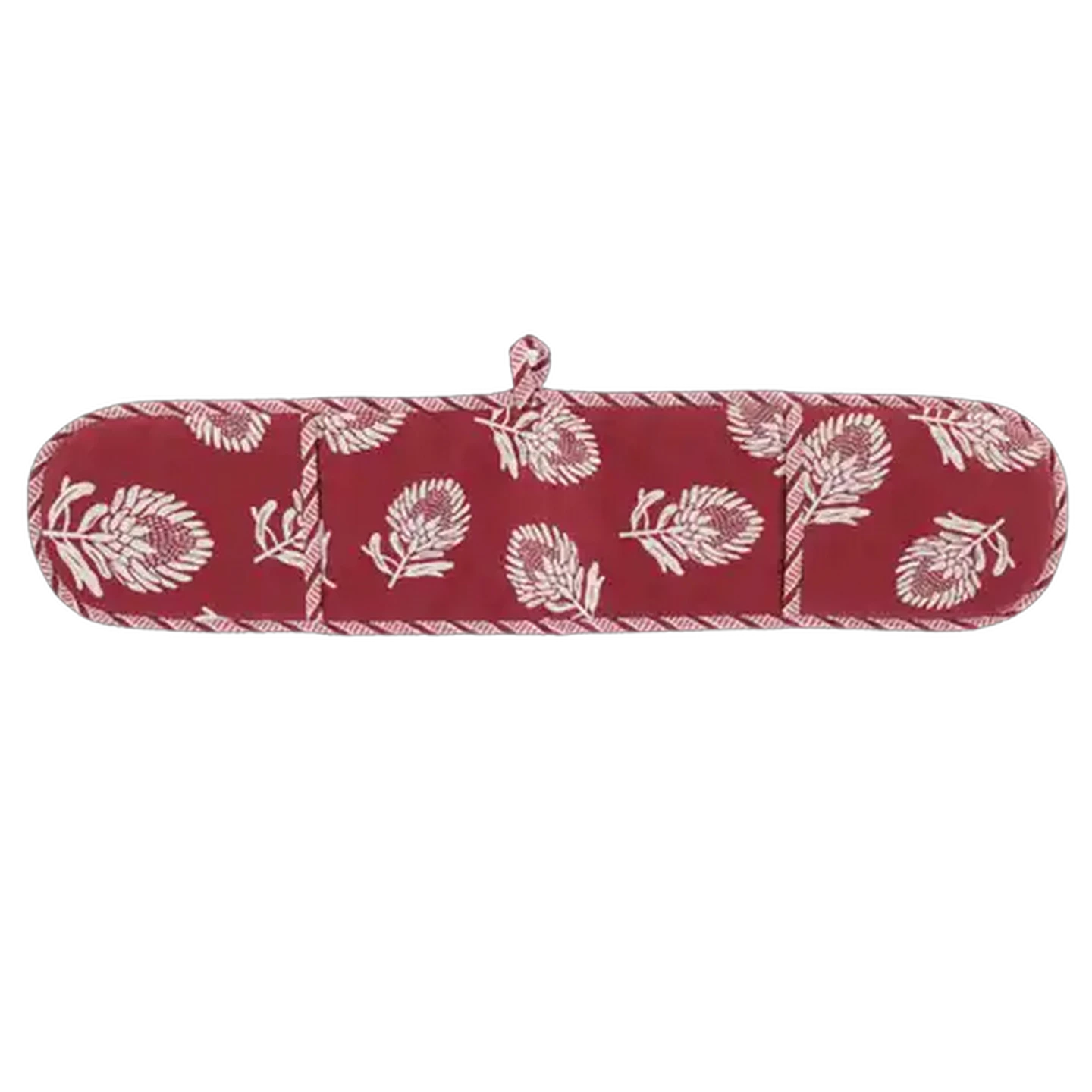 Image of Essentials Burgundy Protea Cotton Double Oven Glove 18 x 78cm