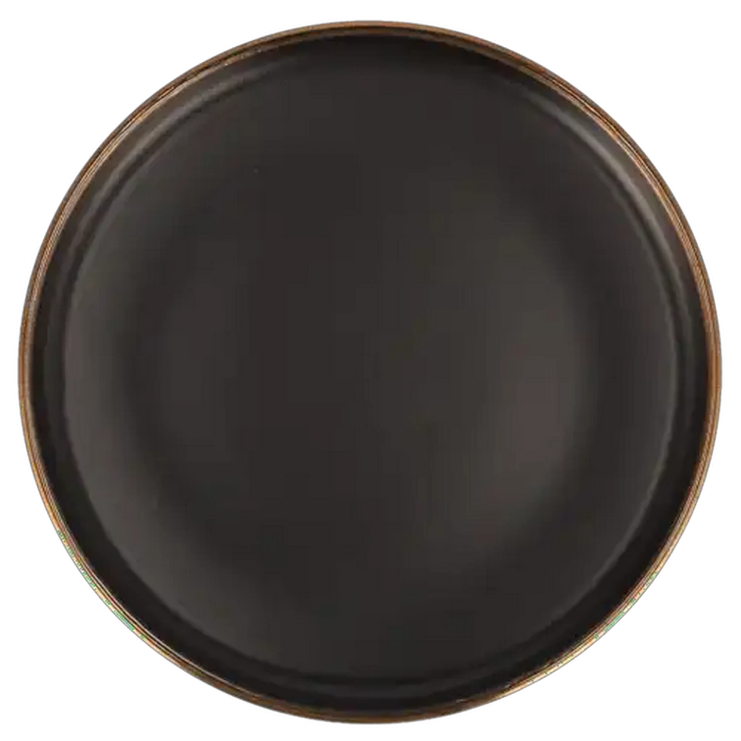 Image of Gold Rim Black Stoneware Side Plate 19.5cm