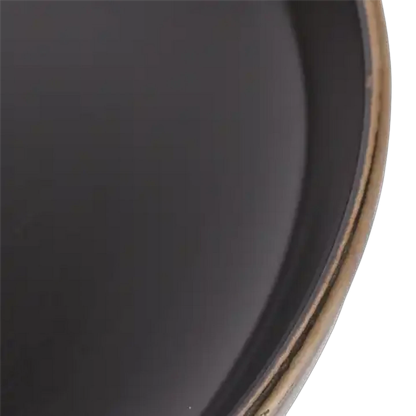 Image of Gold Rim Black Stoneware Dinner Plate 27cm