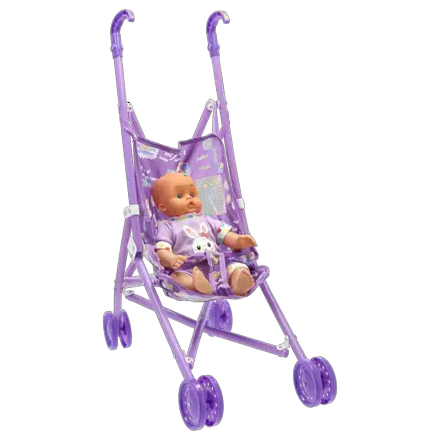 Image of Baby Cuddle Baby Doll & Stroller Toy Set