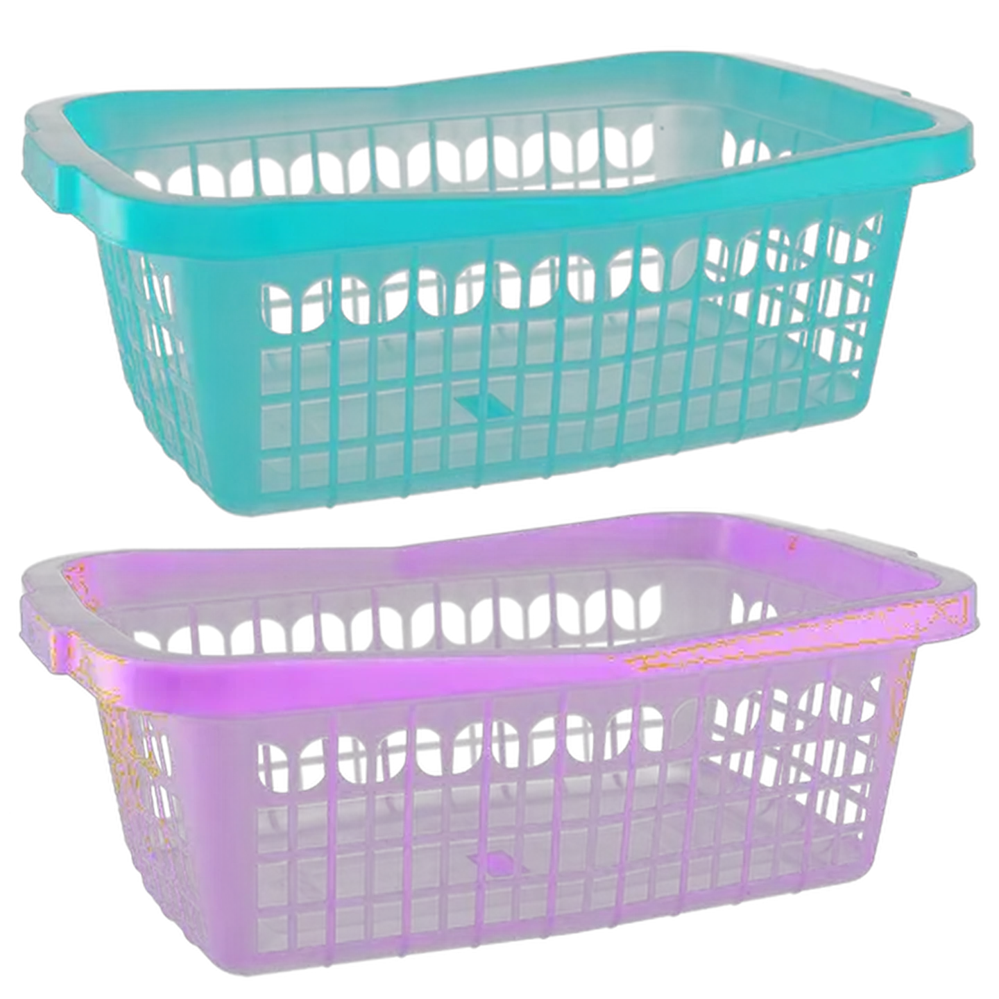 Image of Plastic Rectangle Laundry Basket 30L (Colour May Vary)
