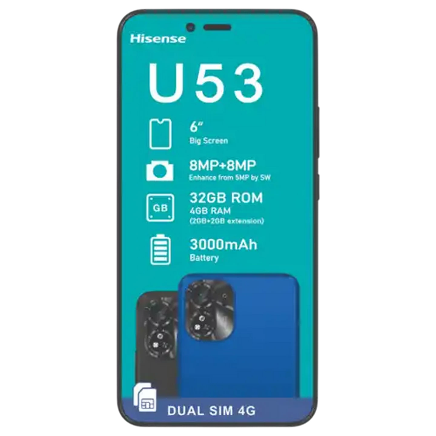 Image of Hisense U53 Smartphone Blue (Network Locked)