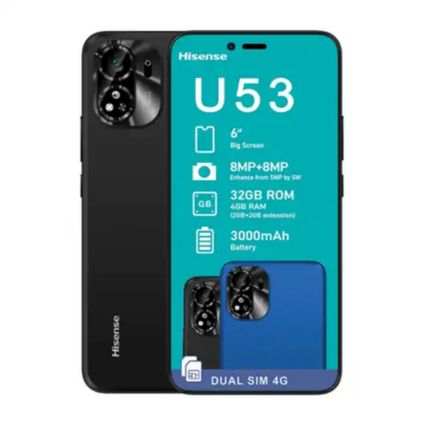 Image of Hisense U53 Smartphone Blue (Network Locked)