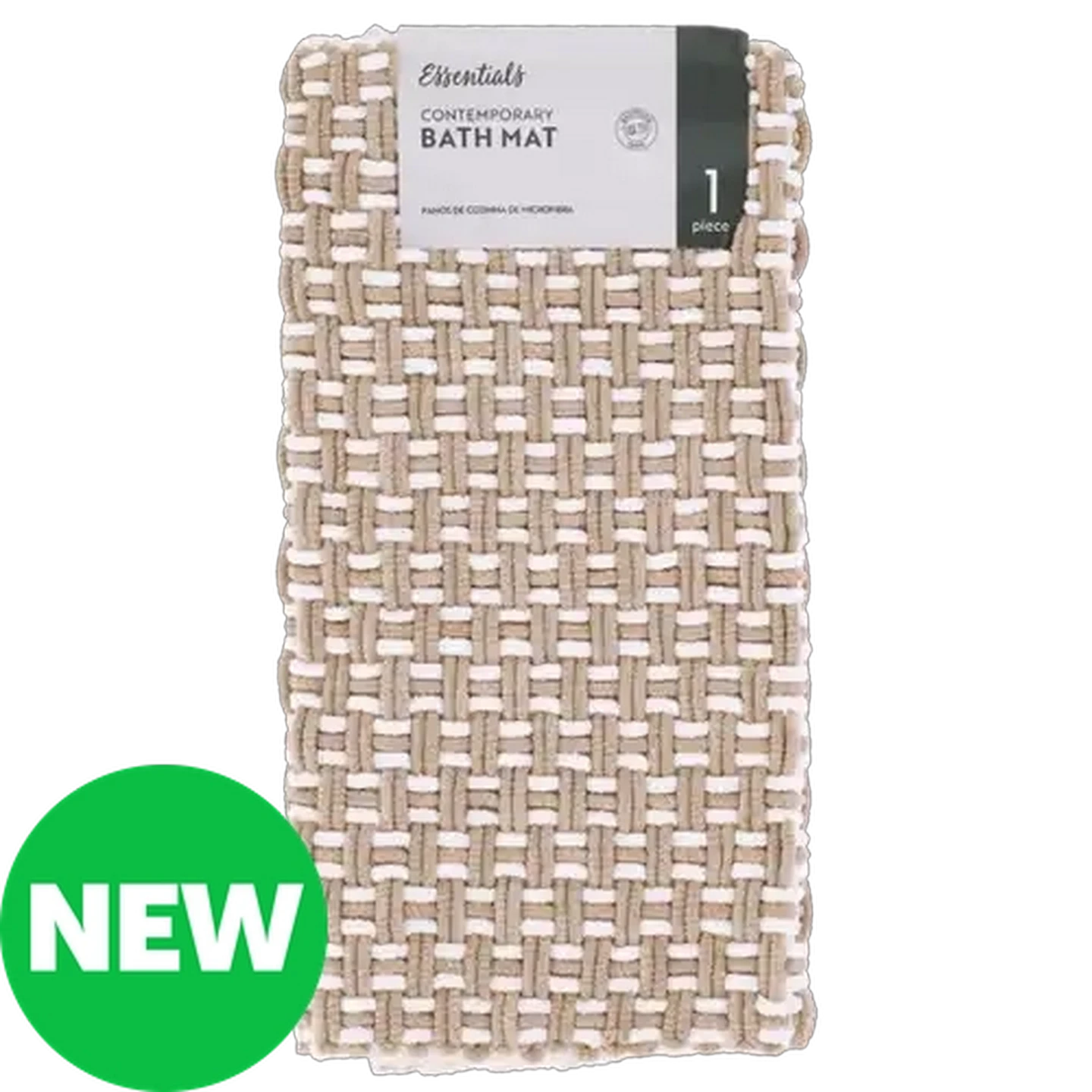 Image of Essentials Stone Chenille Twine Contemporary Bath Mat 50 x 70cm