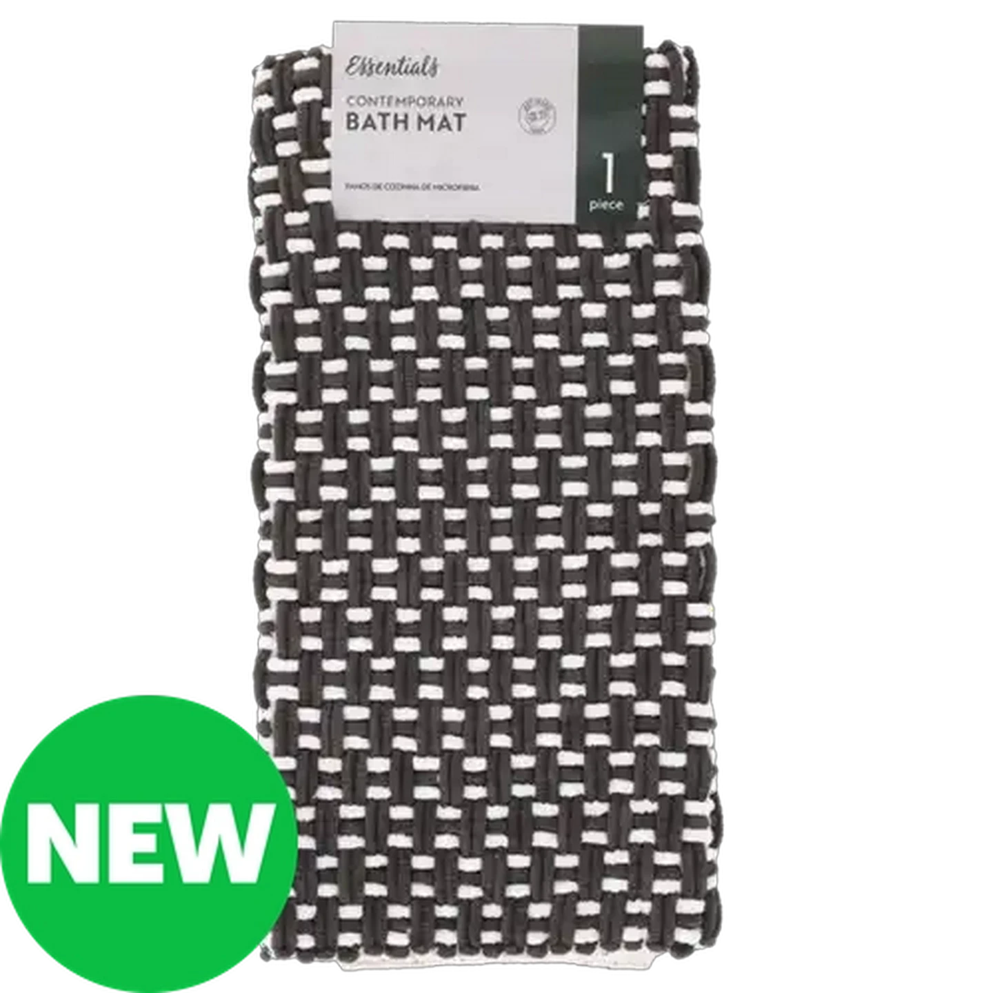 Image of Essentials Charcoal Chenille Twine Contemporary Bath Mat 50 x 70cm