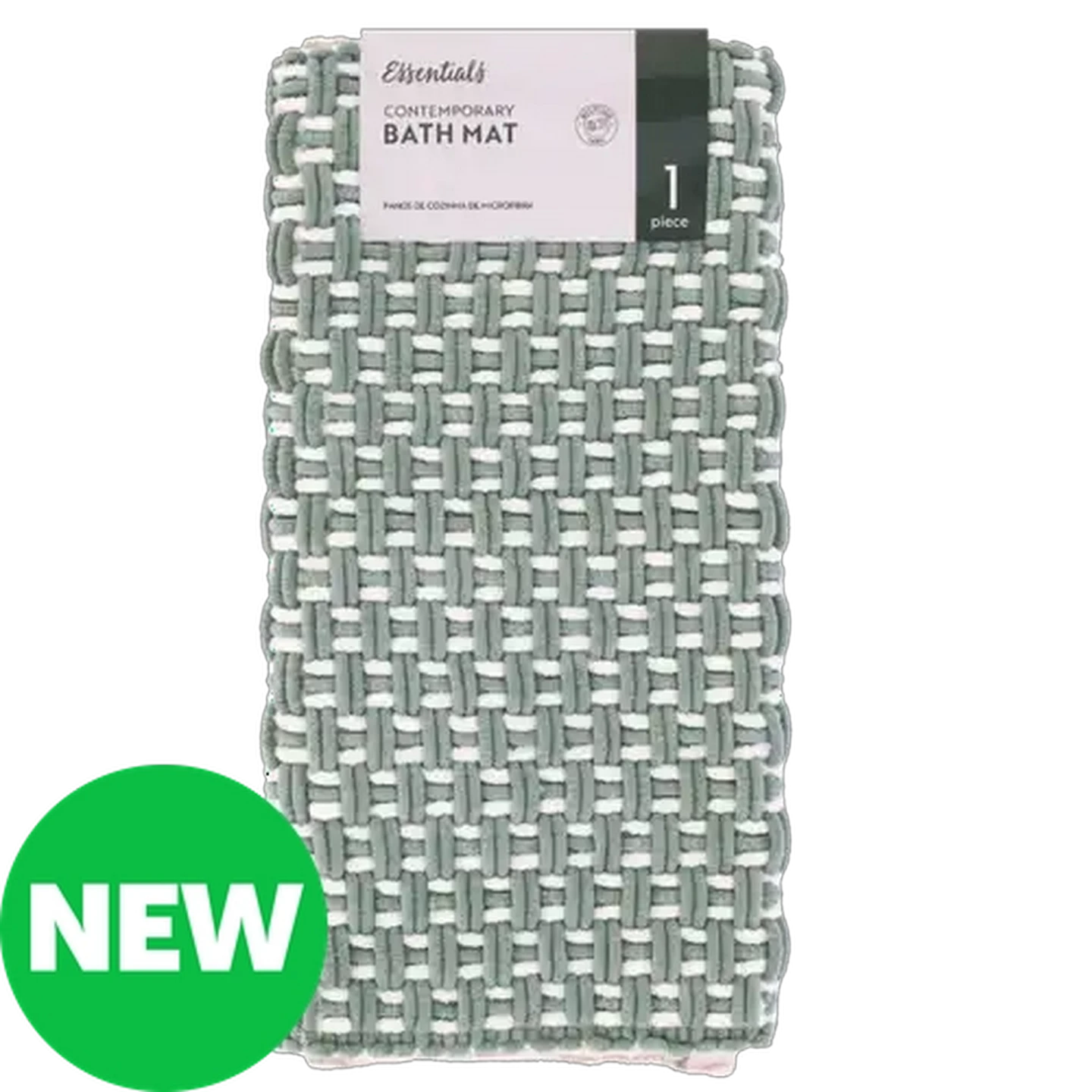 Image of Essentials Sage Chenille Twine Contemporary Bath Mat 50 x 70cm