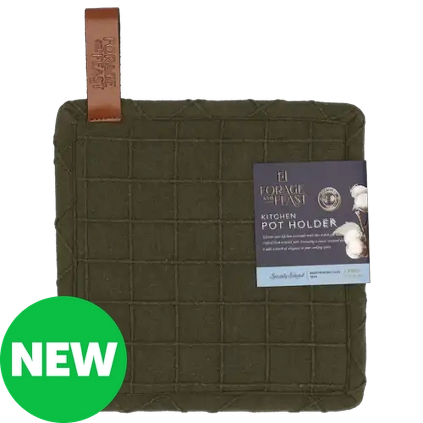 Image of Forage And Feast Olive Forra Potholder 20 x 20cm