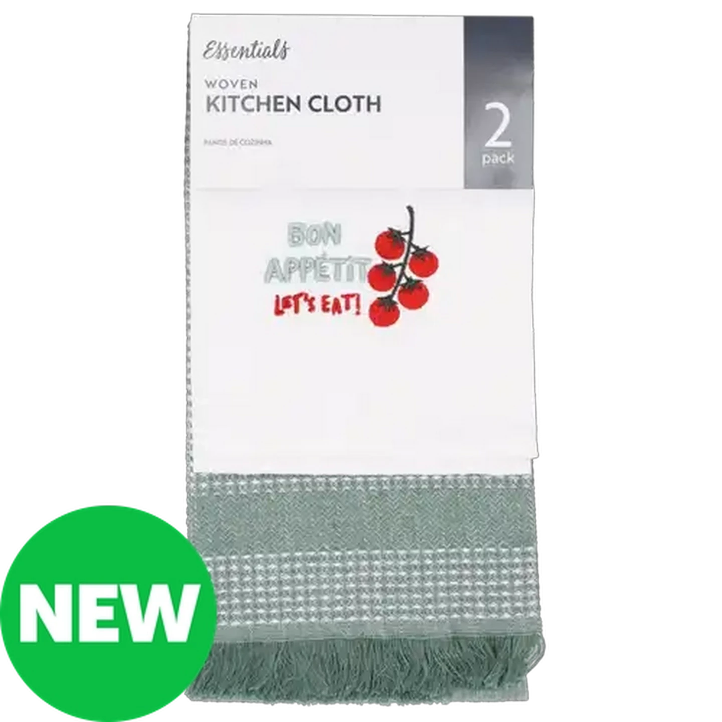 Image of Essentials Dijon Woven Kitchen Cloth 40 x 60cm 2-Pack (Design May Vary)