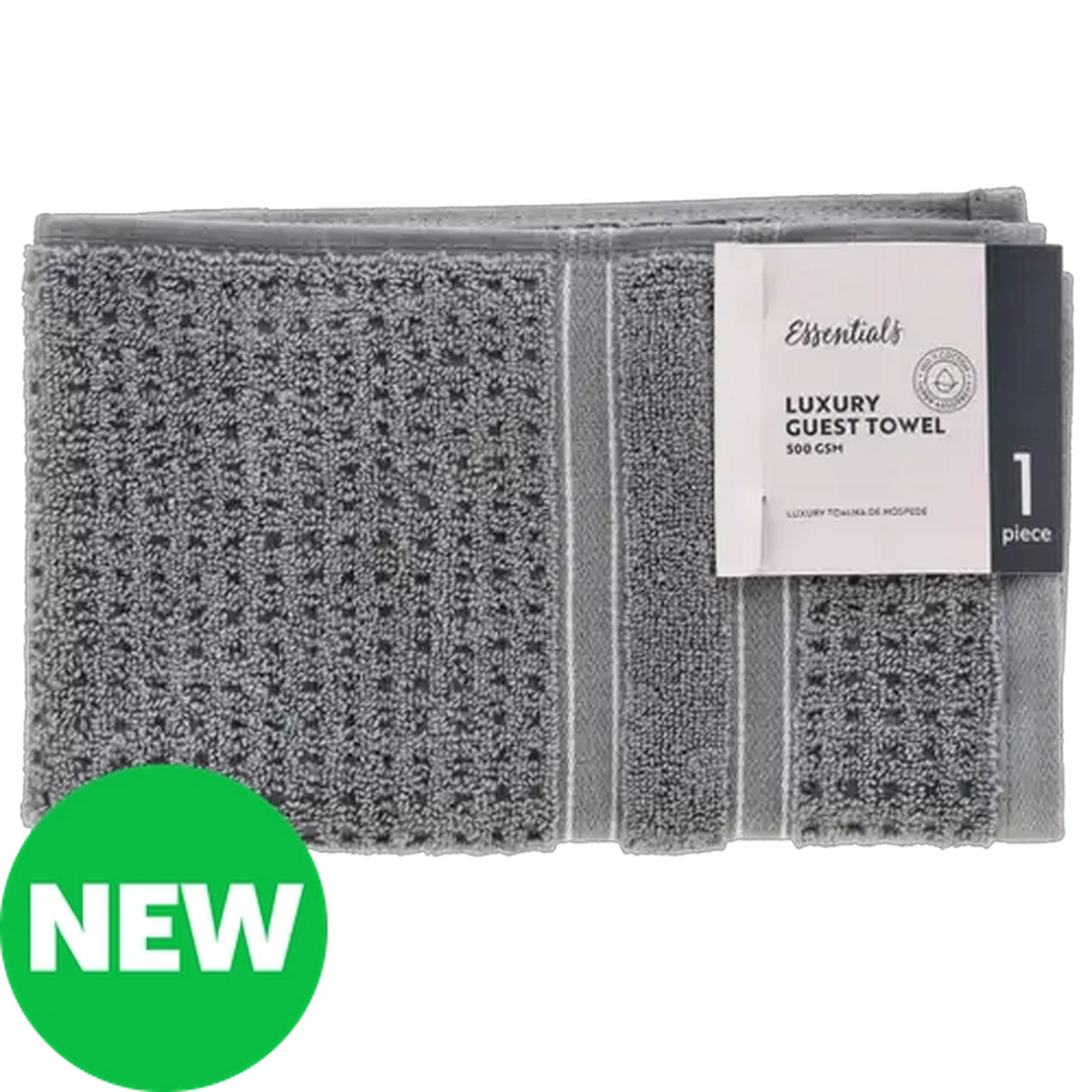 Image of Essentials Grey Aspen Luxury Cotton Guest Towel 30 x 50cm