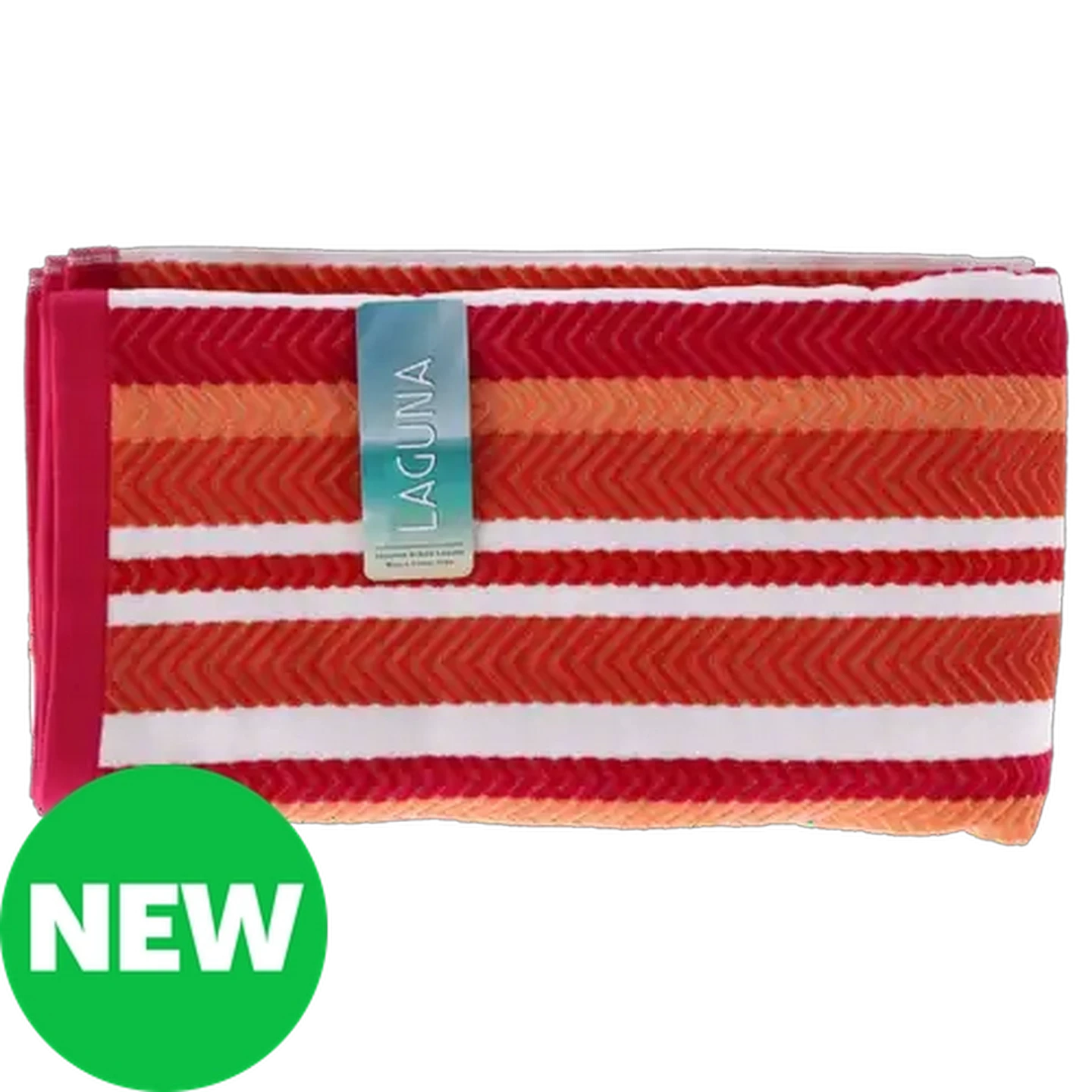 Image of Laguna Red Chevron Stripe Cotton Beach Towel 96 x 182cm