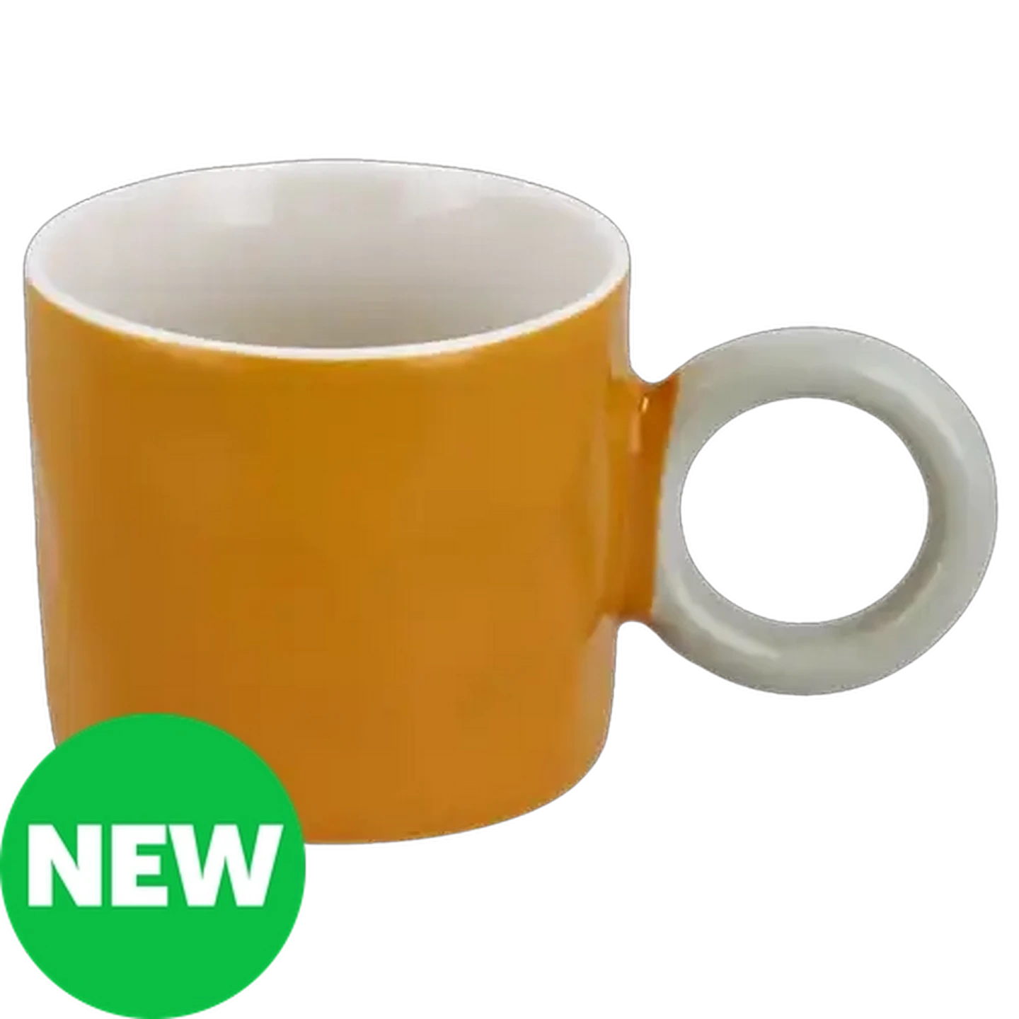 Yellow Body Mint Wabi Loop Handle Coffee Mug 300ml