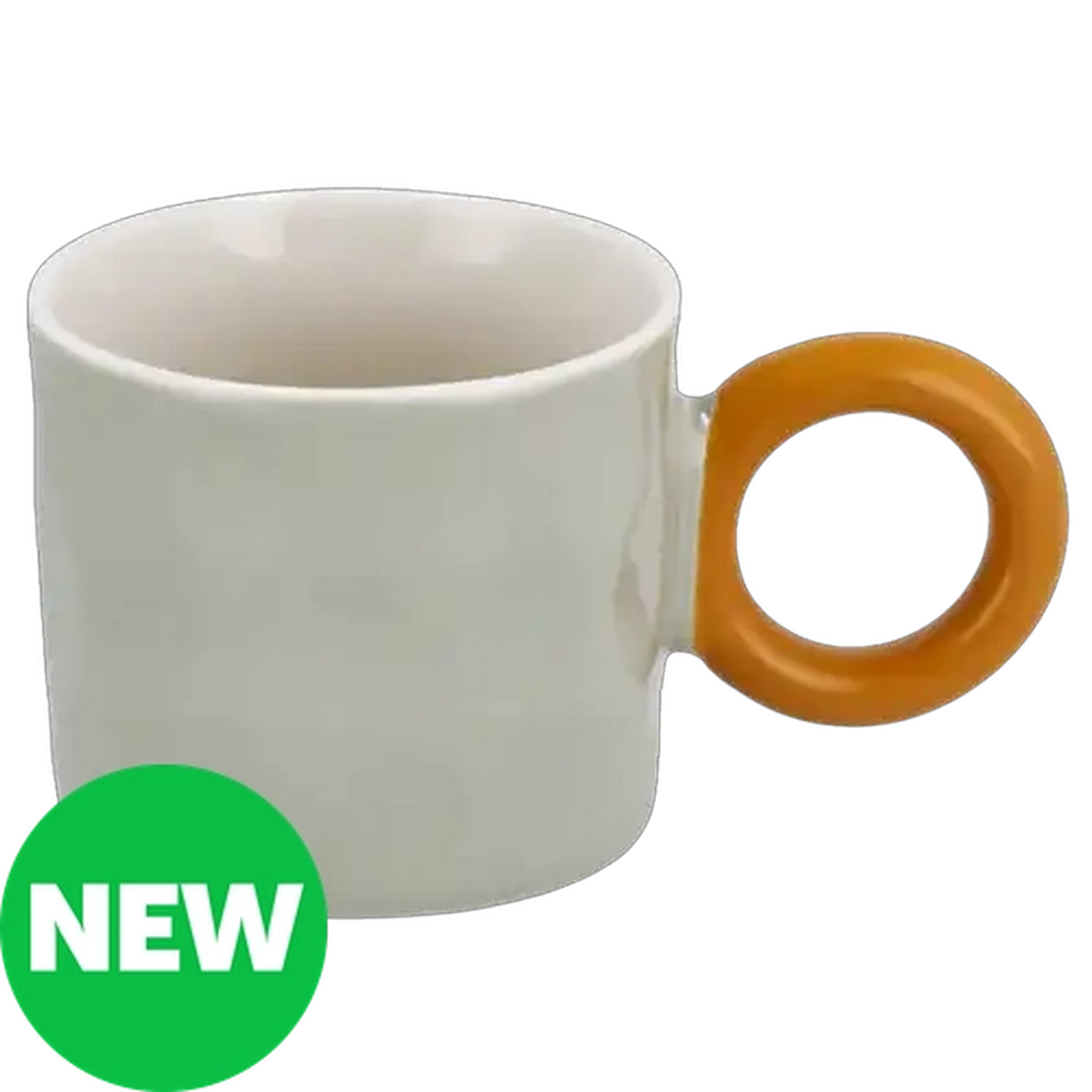 Mint Body Yellow Wabi Loop Handle Coffee Mug 300ml