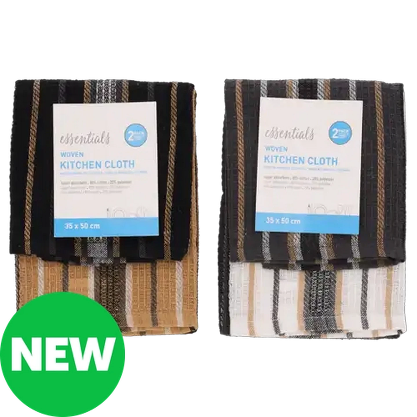 Image of Essentials Waffle Woven Kitchen Cloths 35 x 50cm 2-Pack (Colour May Vary)