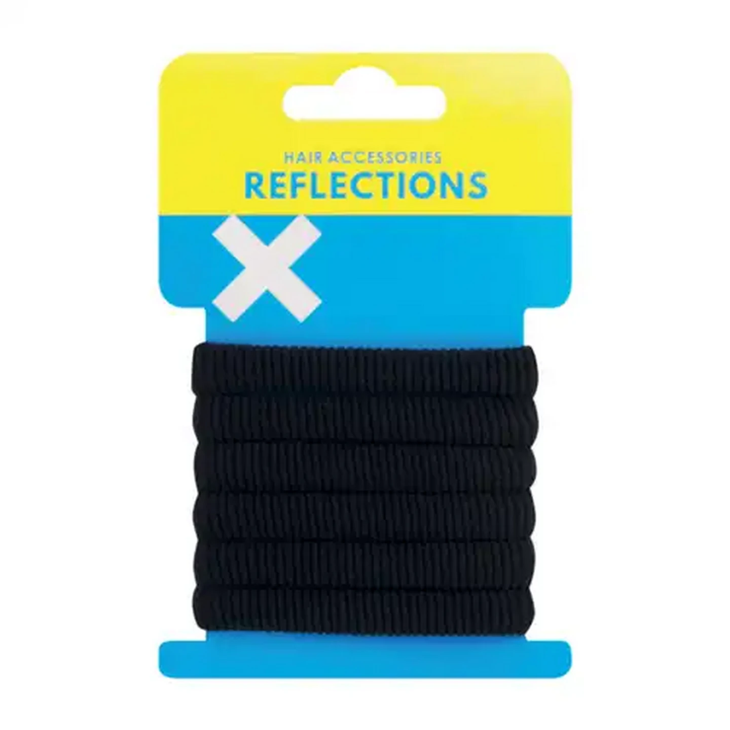 Image of Reflections Black Hair Ties Knitted 6-Pack