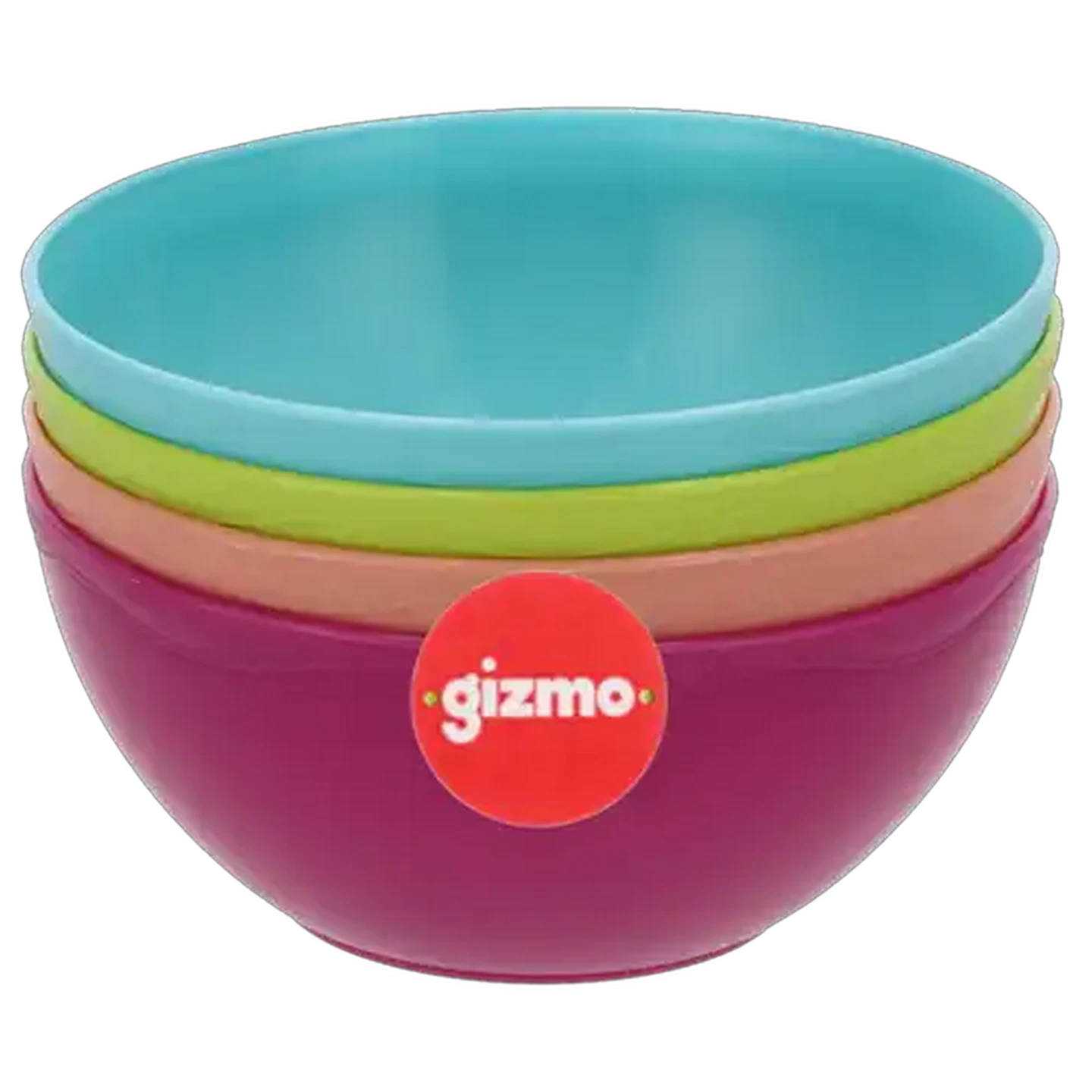 Image of Gizmo Summer Fun Round Stackable Plastic Bowls 4-Pack