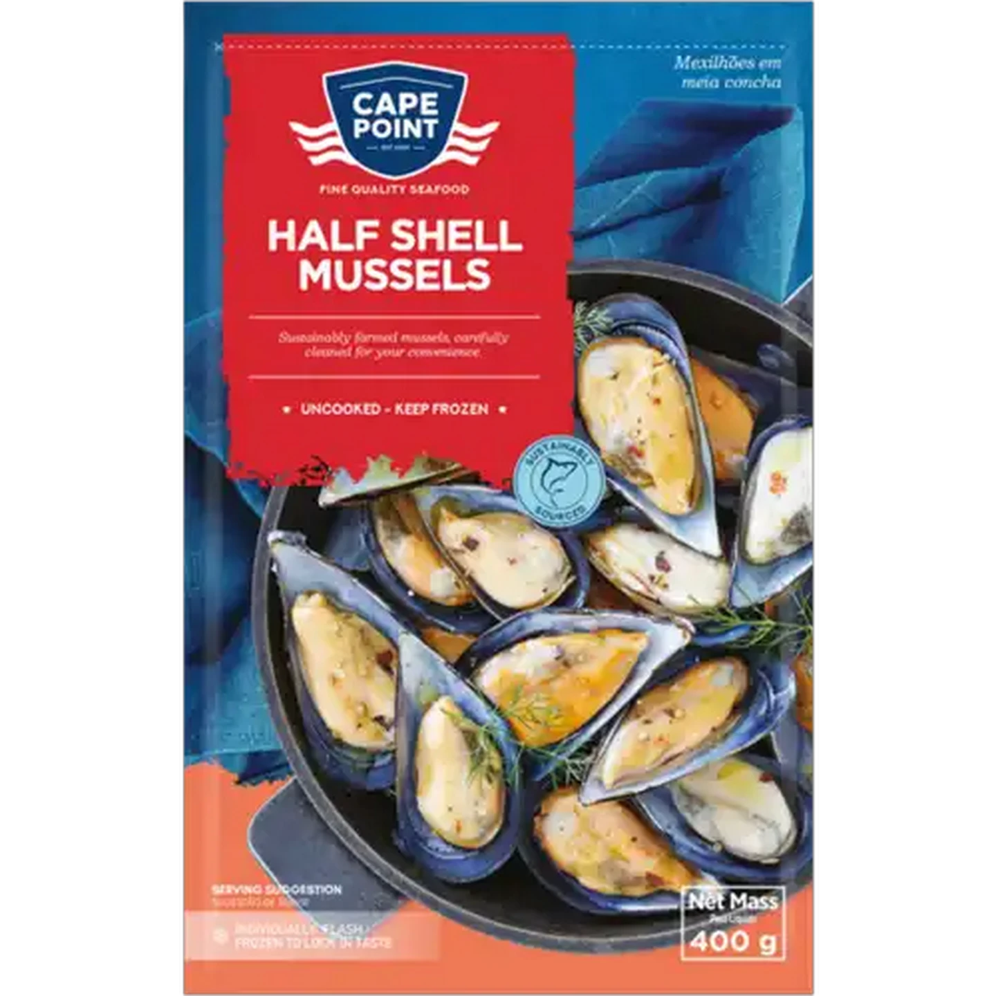 Image of Cape Point Frozen Half Shell Mussels 400g