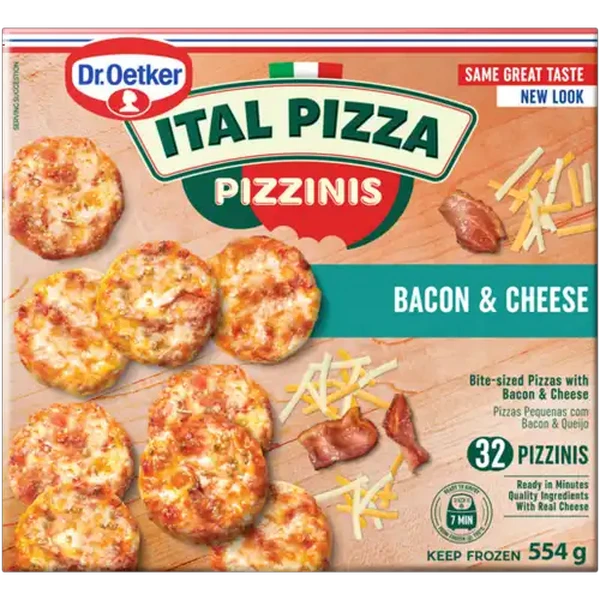Dr. Oetker Ital Pizza Frozen Bacon & Cheese Bite-Sized Pizza Pizzinis 32 Pack