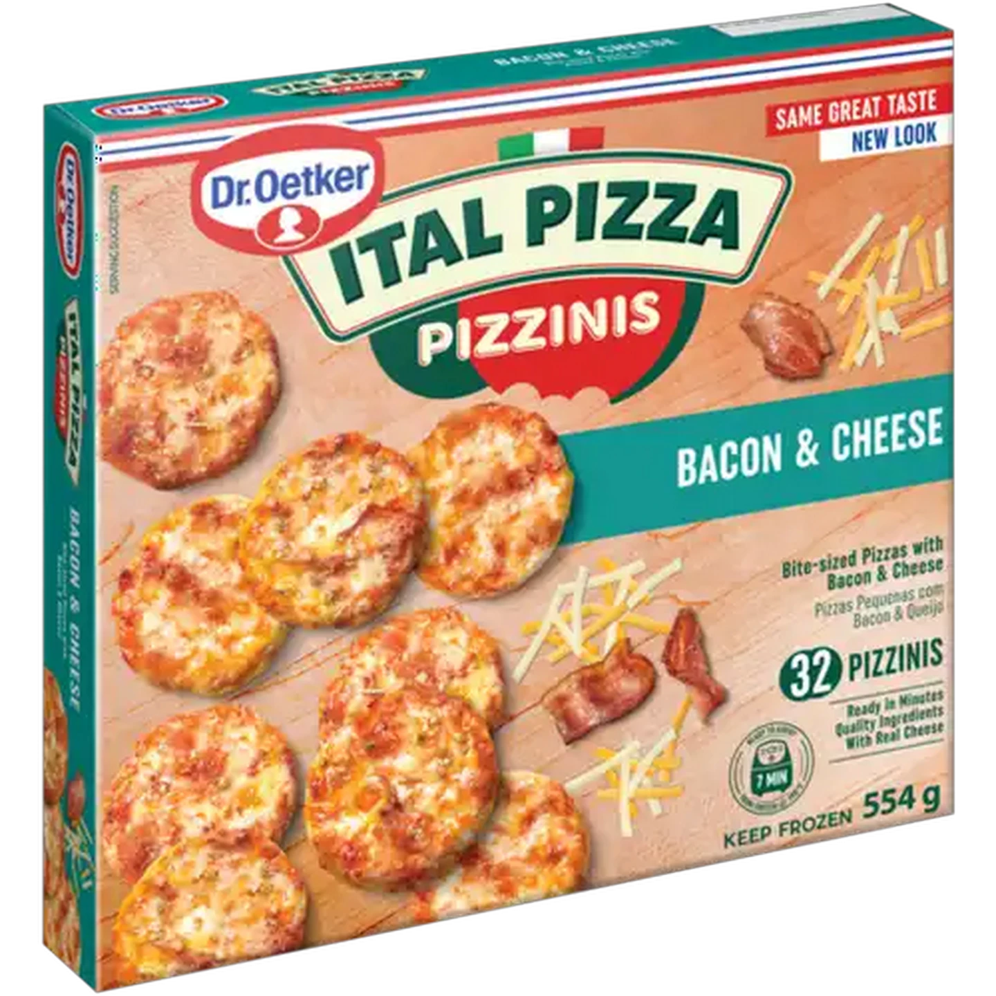 Image of Dr. Oetker Ital Pizza Frozen Bacon & Cheese Bite-Sized Pizza Pizzinis 32 Pack