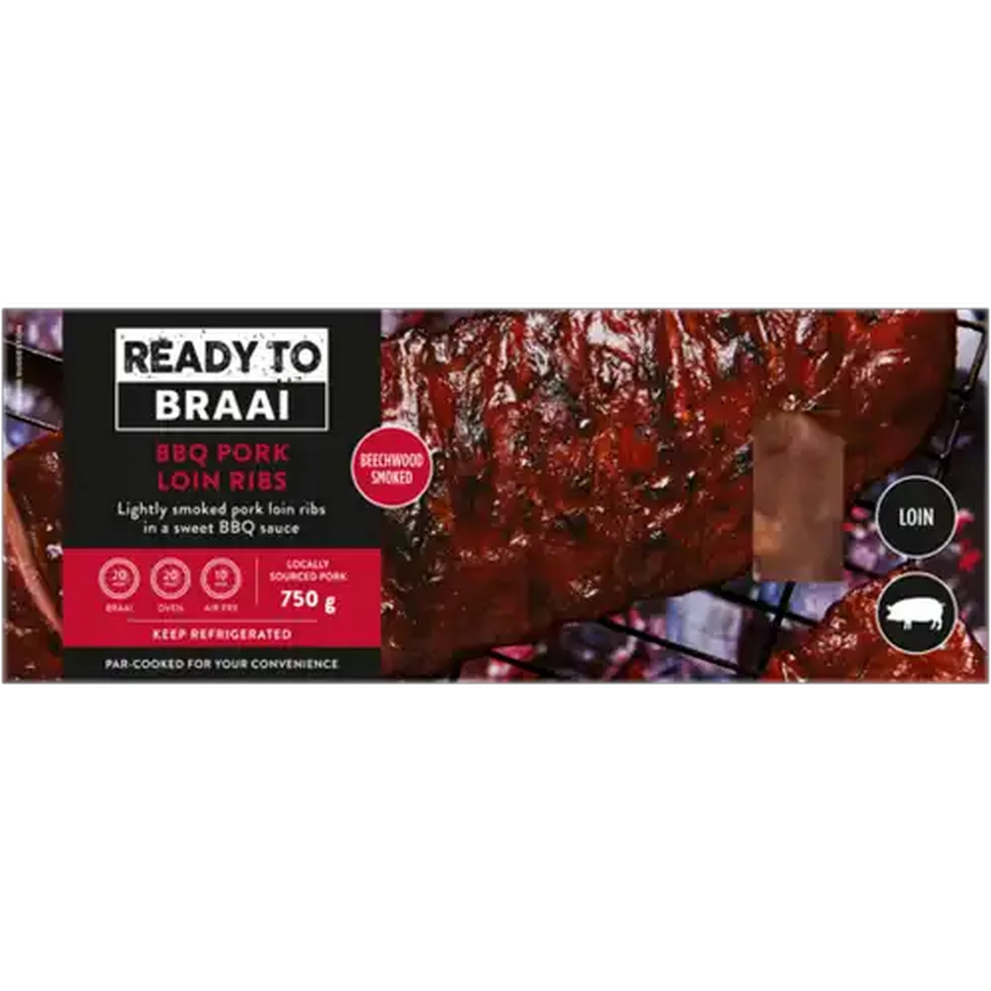 Image of Ready To Braai BBQ Pork Loin Ribs 750g