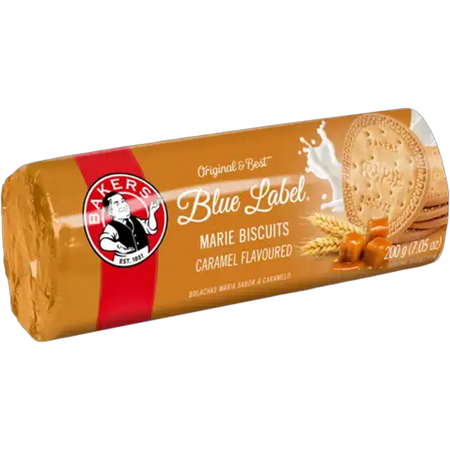 Image of Bakers Blue Label Caramel Flavoured Marie Biscuits 200g
