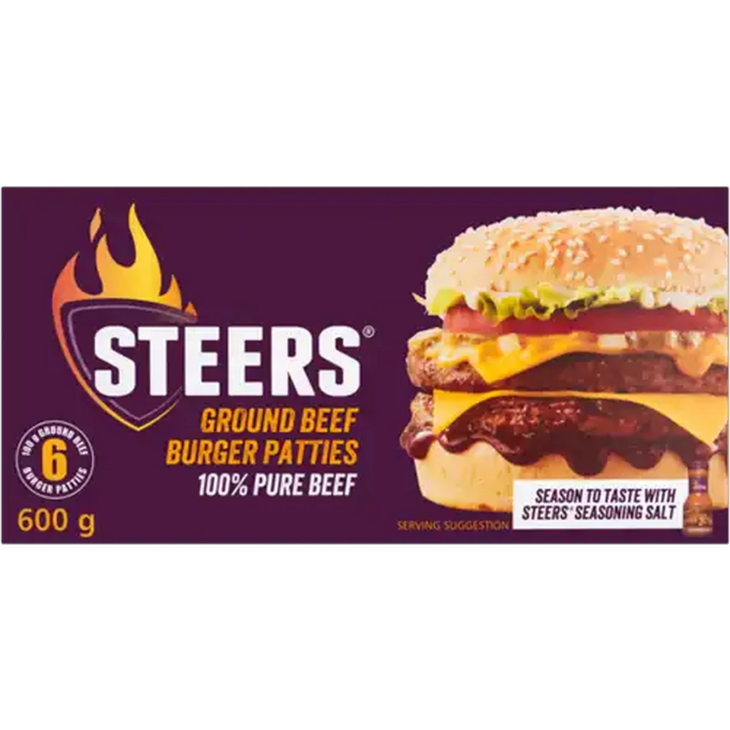 Image of Steers Frozen Ground Beef Burger Patties 6 x 100g